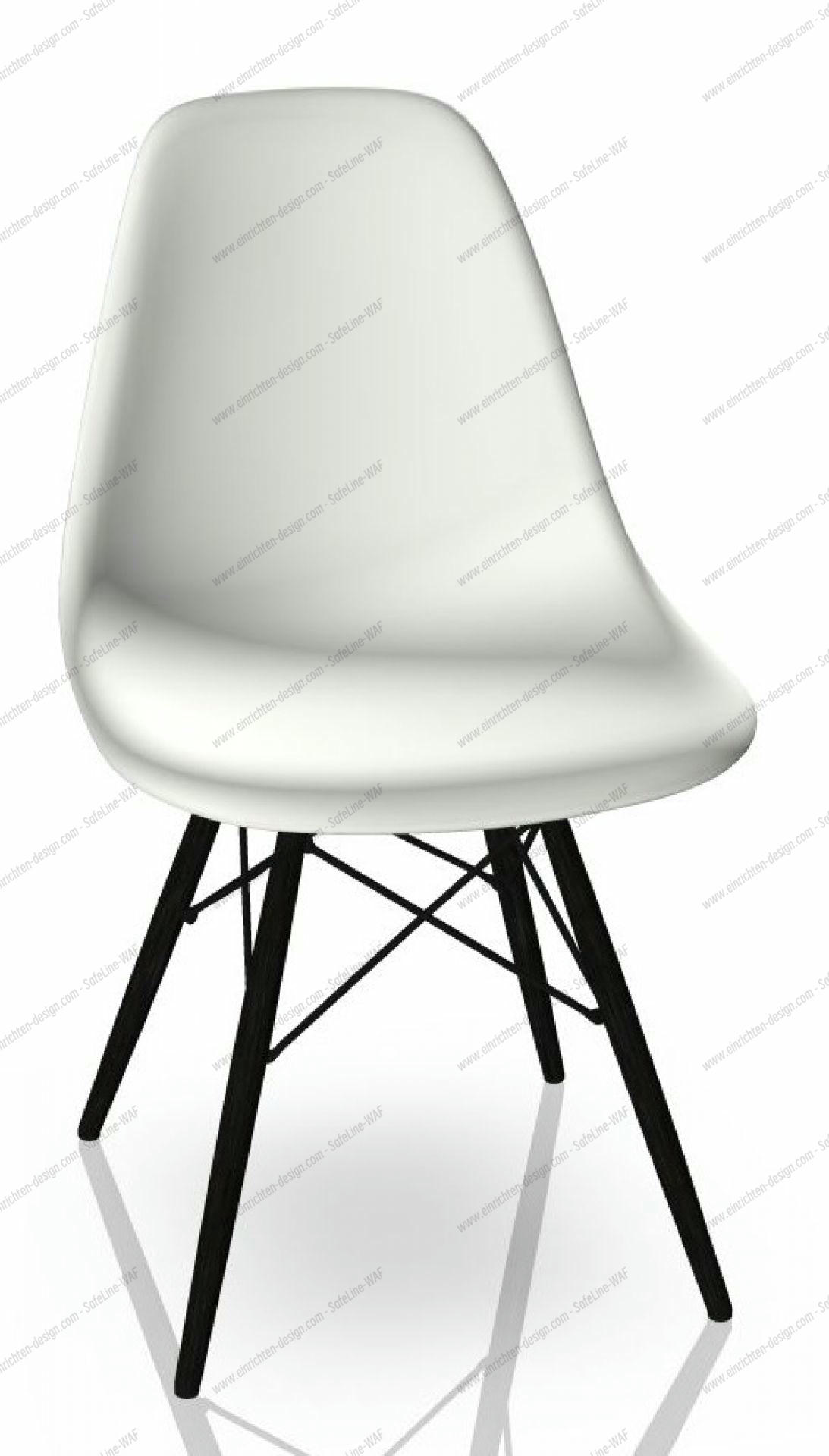 Eames Plastic Side Chair DSW Chair Vitra Maple black - White