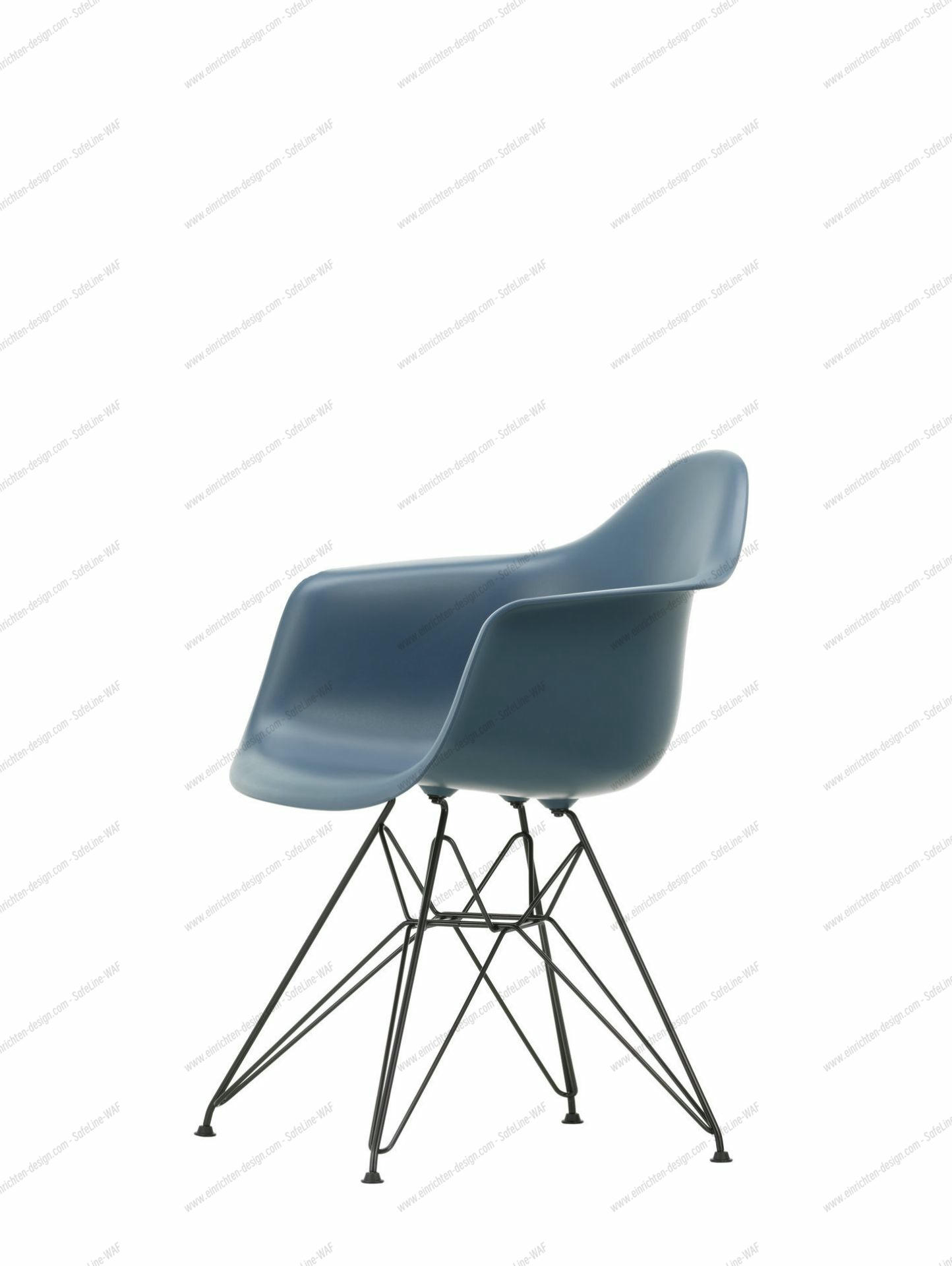 Eames Plastic Arm Chair DAR Chair Vitra Black - Sea blue