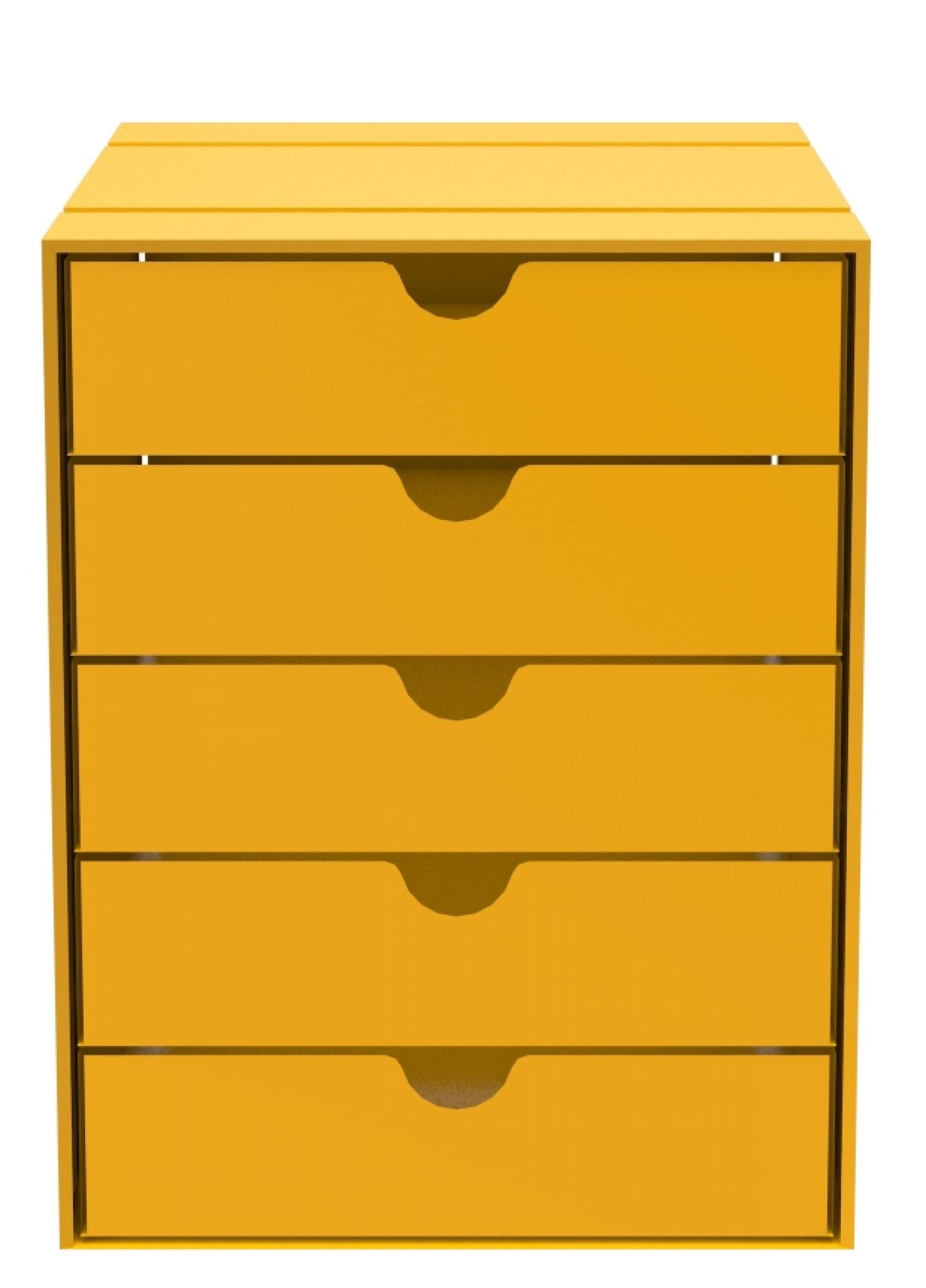 USM Haller Inos box set C4 with 5 closed trays Home Office Golden yellow