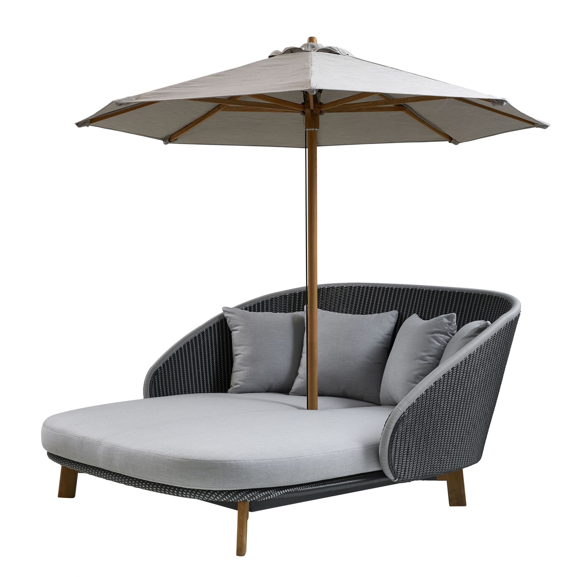Classic Parasol Sonnenschirm Cane-Line low for Peacock daybed  H 229 x Ø 240 cm