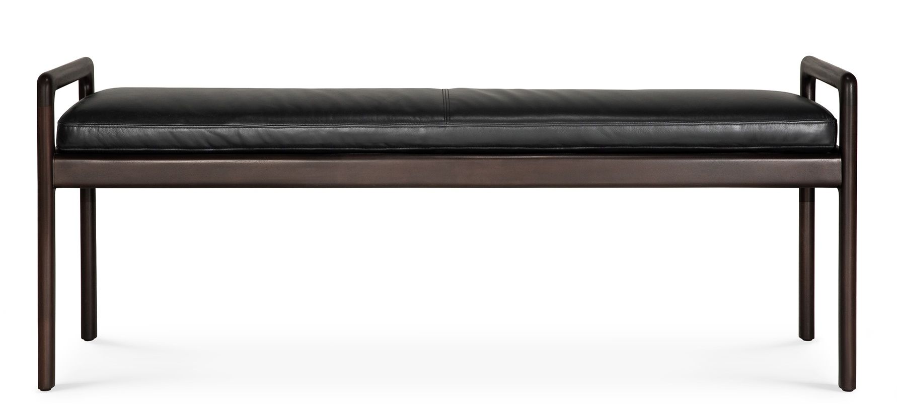 Jack Bench Bench with seat cushion leather black Ethnicraft