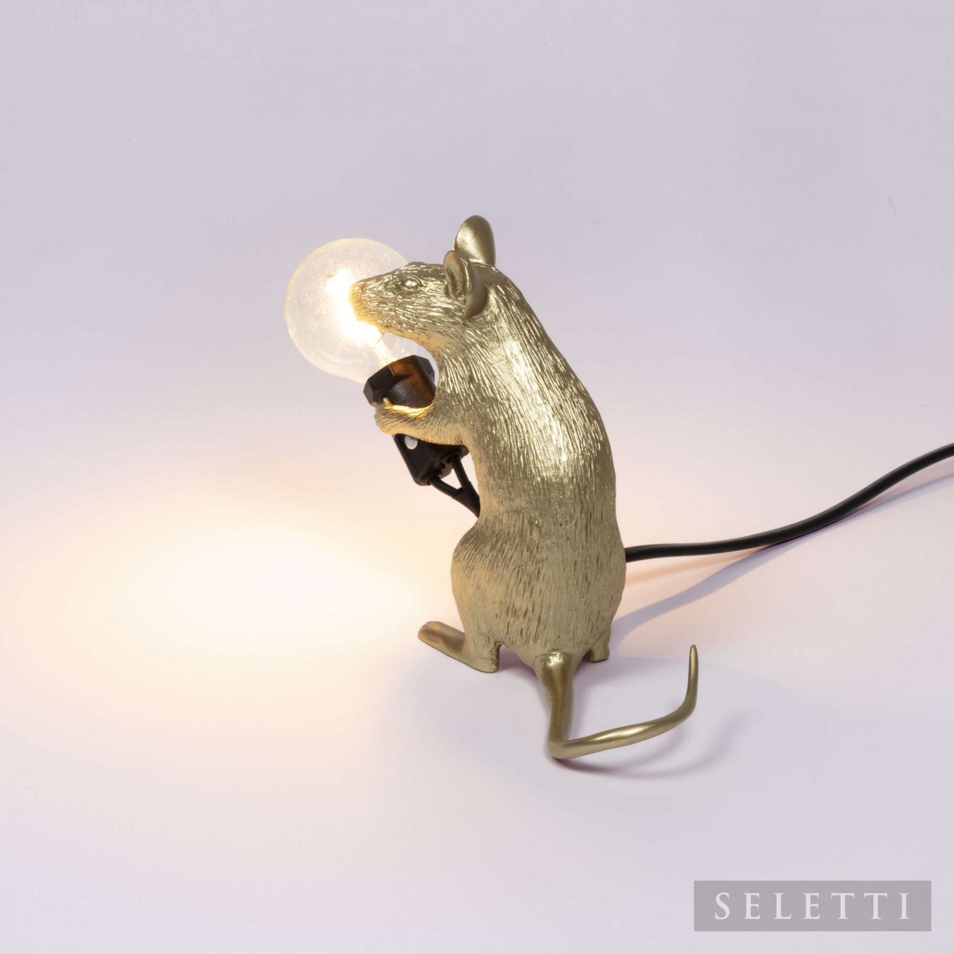 Mouse Lamp gold Mac with USB light Seletti SINGLE PIECES