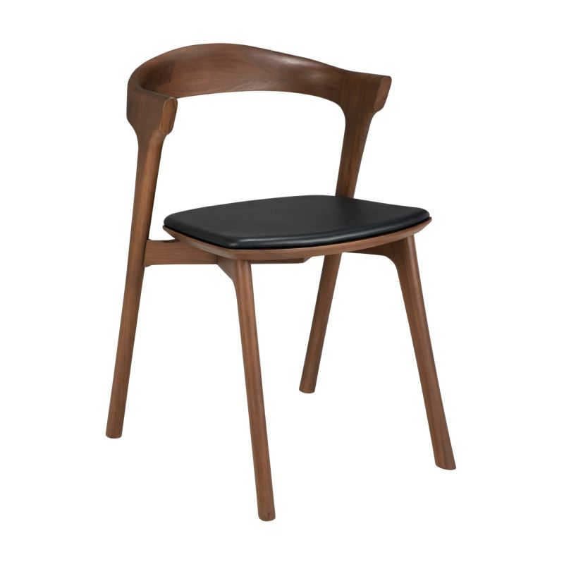 Bok chair lacquered teak - black leather Ethnicraft