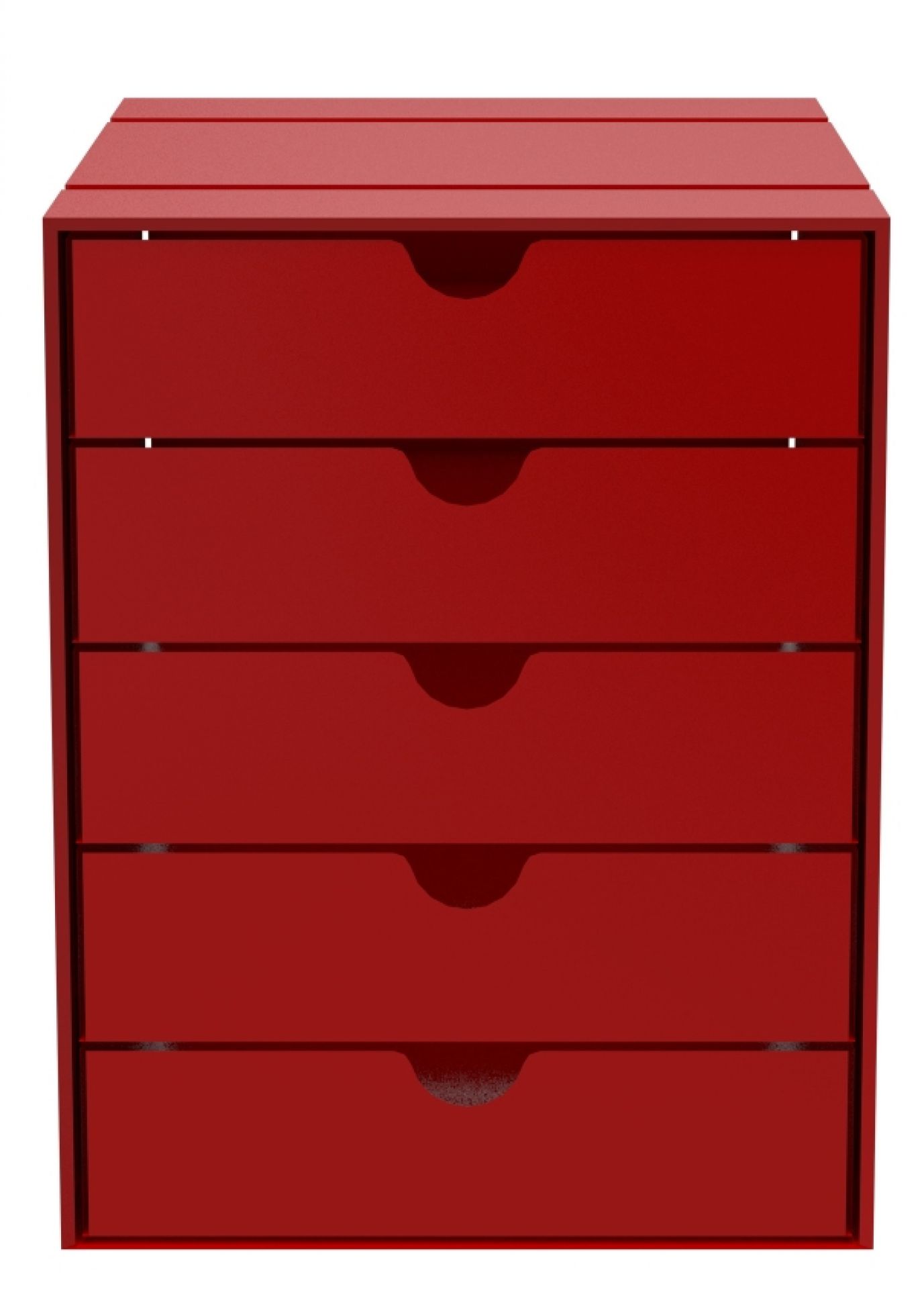 USM Haller Inos box set C4 with 5 closed trays Home Office Ruby red