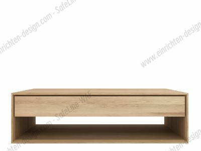 Nordic Oak Coffee Table 1 Drawer Ethnicraft W 120 X D 70 X H 35 Cm Ethnicraft 51445
