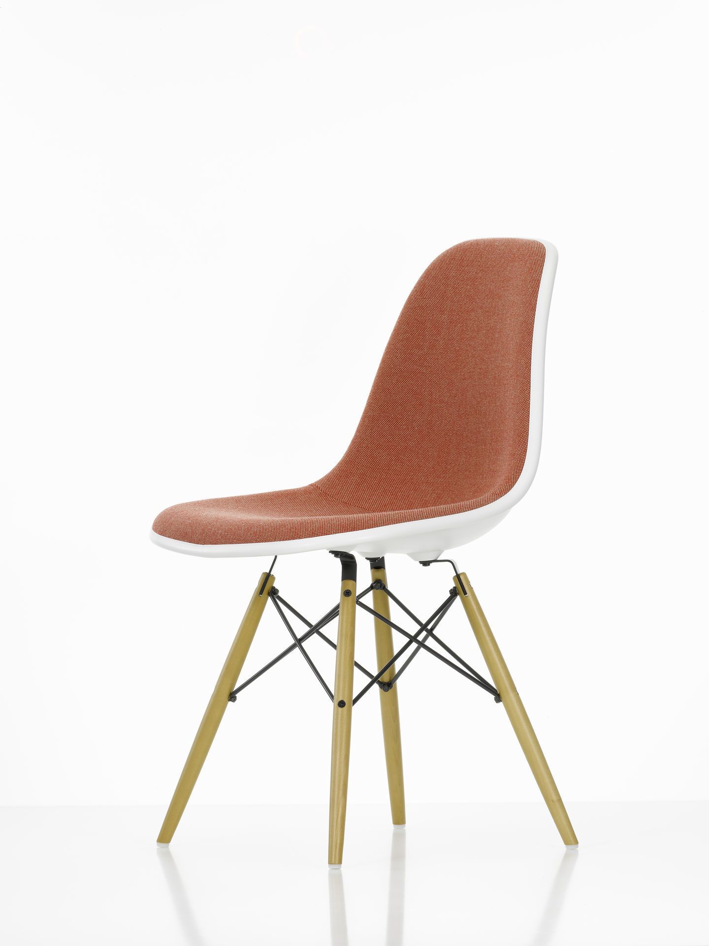 Eames Plastic Side Chair DSW Chair fully upholstered Vitra