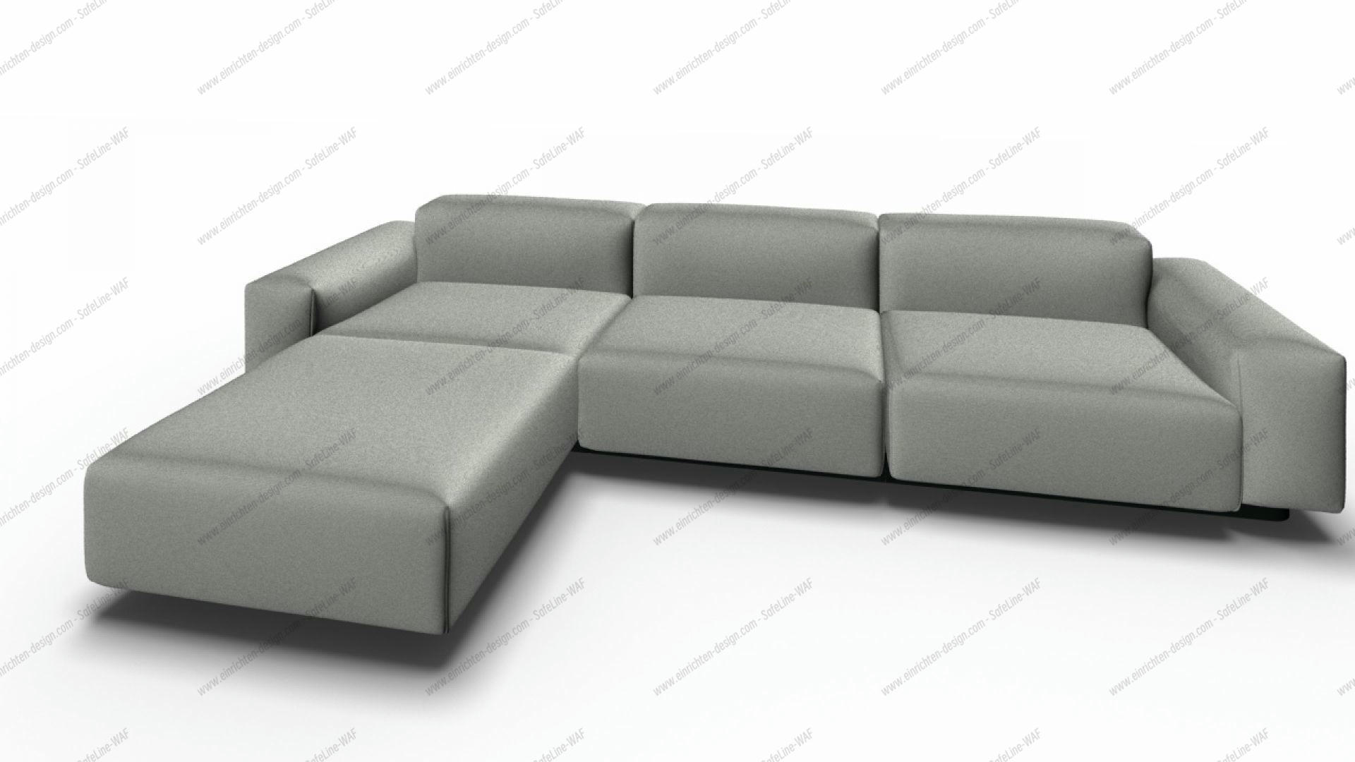 Soft Modular Sofa 3 Seater with Chaise longue Laser stone grey Vitra