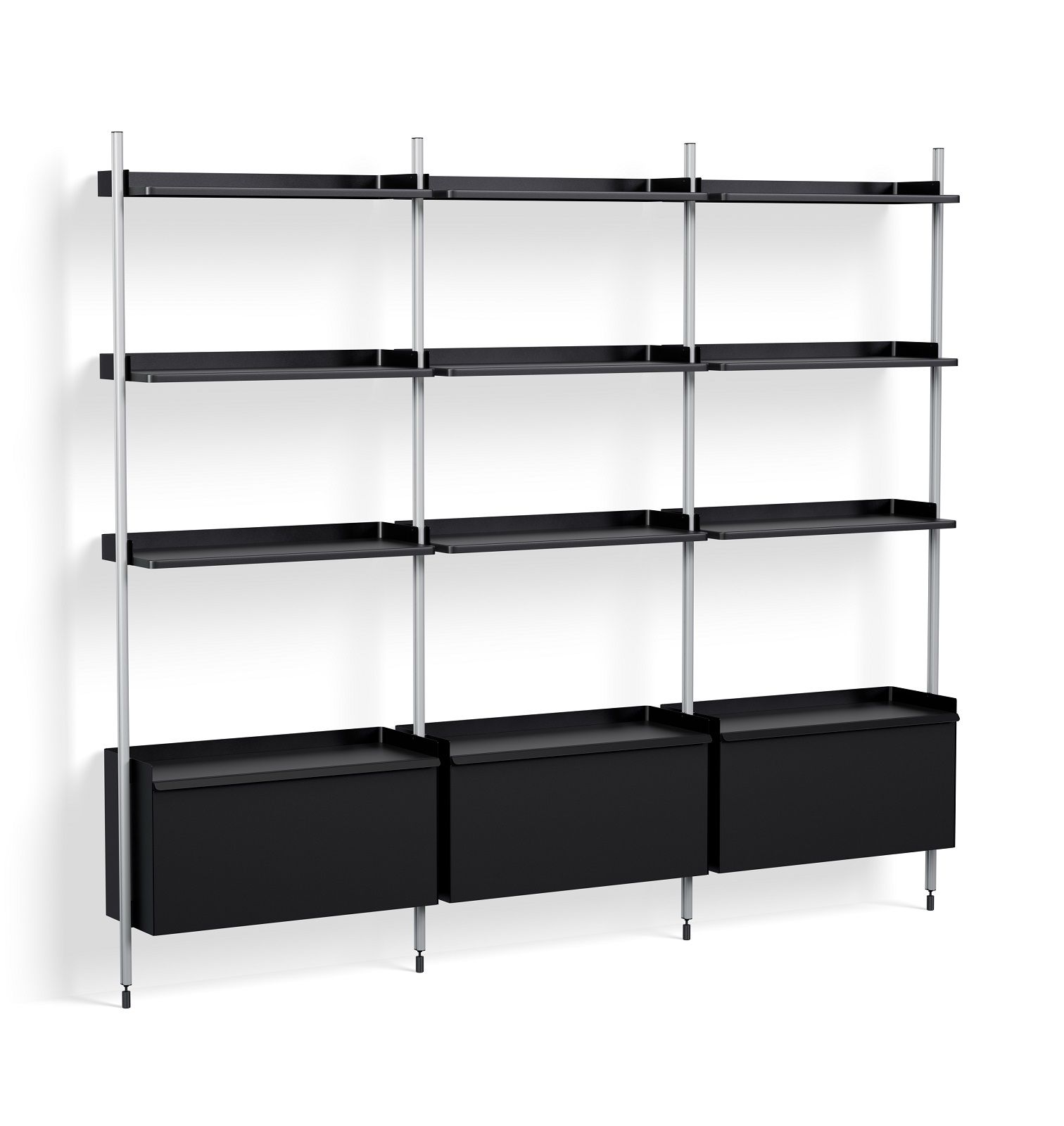 Pier System 133 3 Column Shelf Hay Black-Aluminium