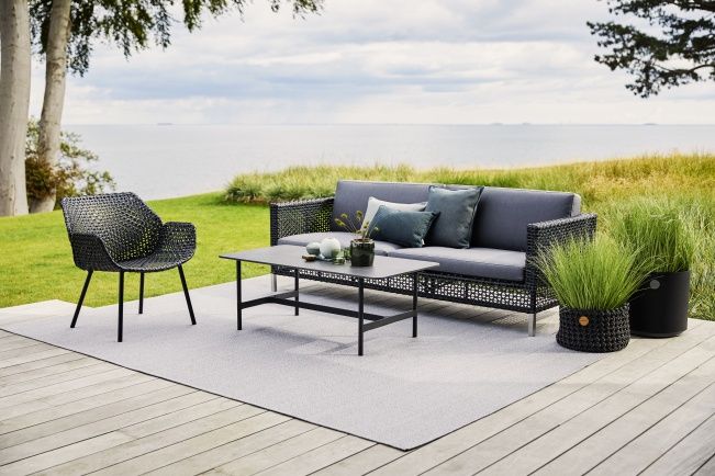 Connect 3 -seater sofa including seat cushion in grey Cane-Line SPECIAL OFFER