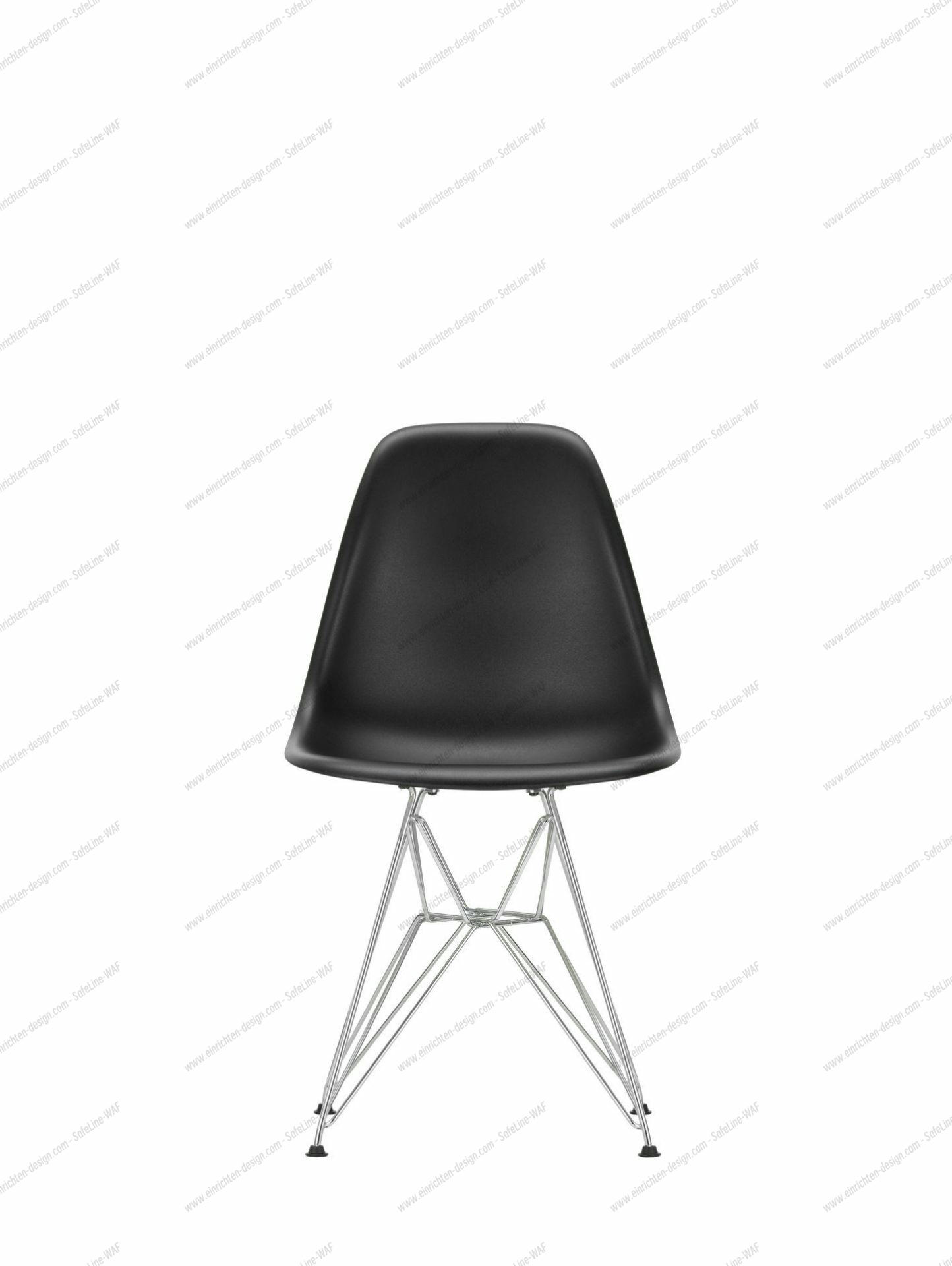 Eames Plastic Side Chair DSR Chair Vitra Black-Pale Pink