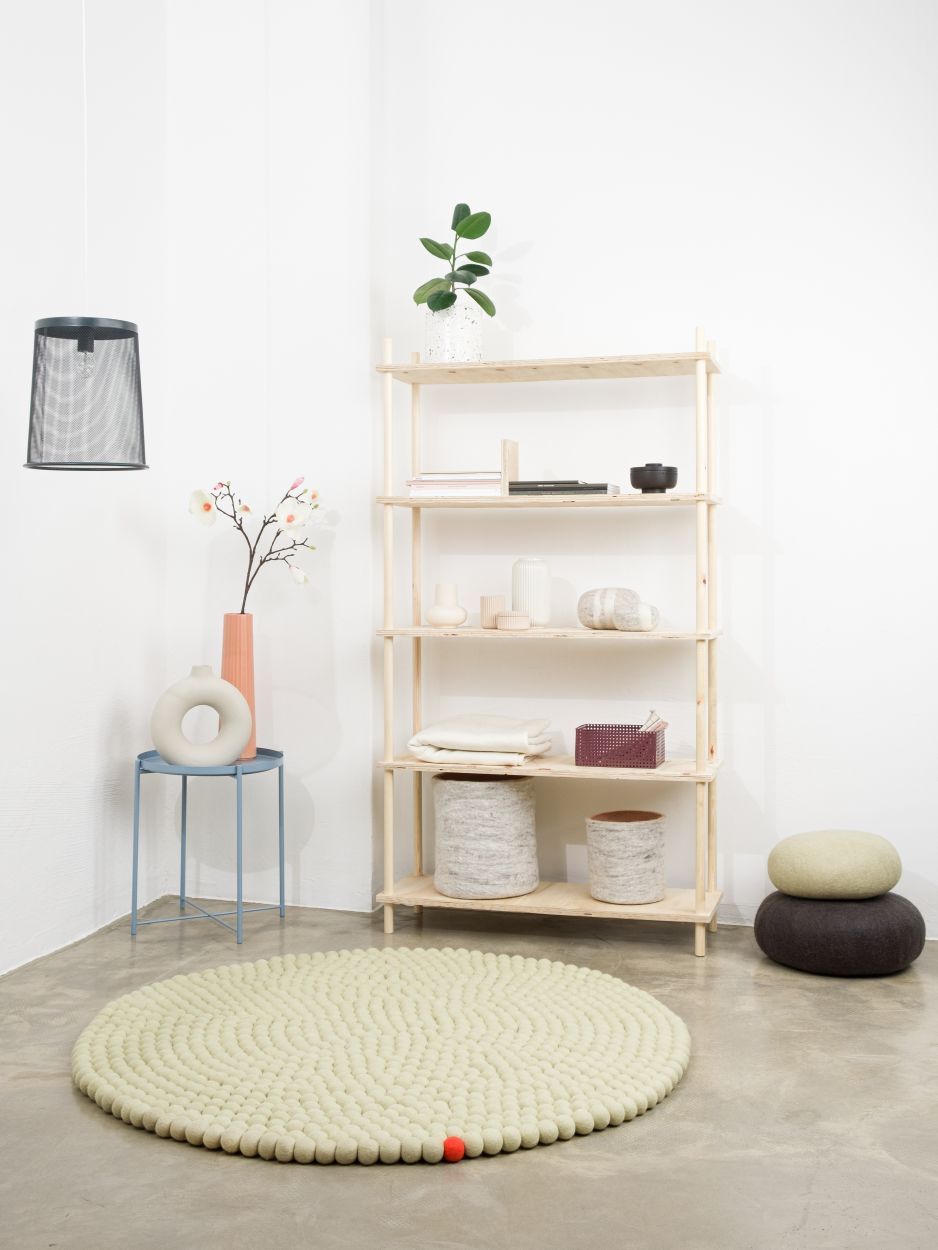 Big One Round Felt carpet Ø 300 cm myfelt Green beige