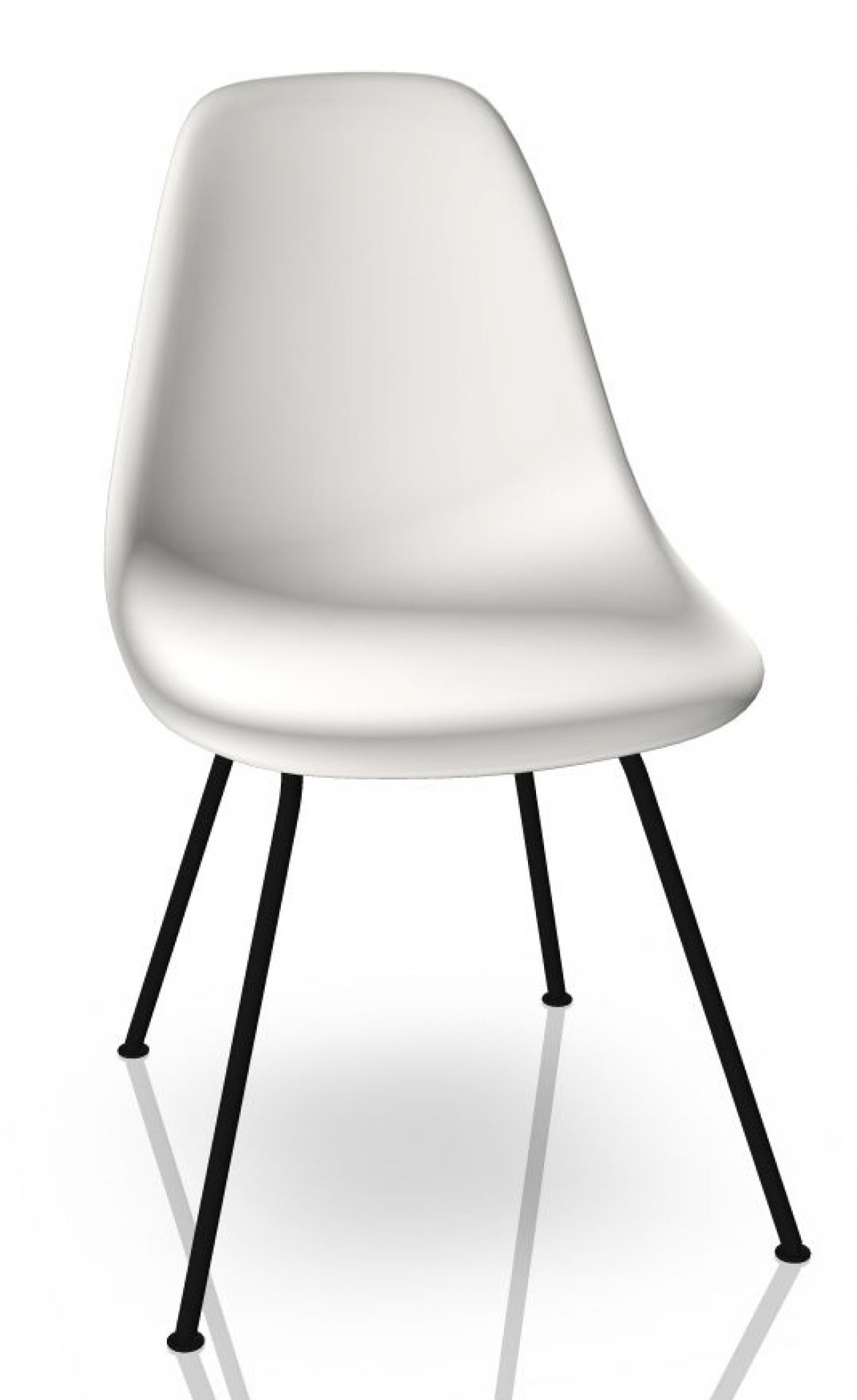 Eames Plastic Side Chair DSX Chair Vitra Black - White