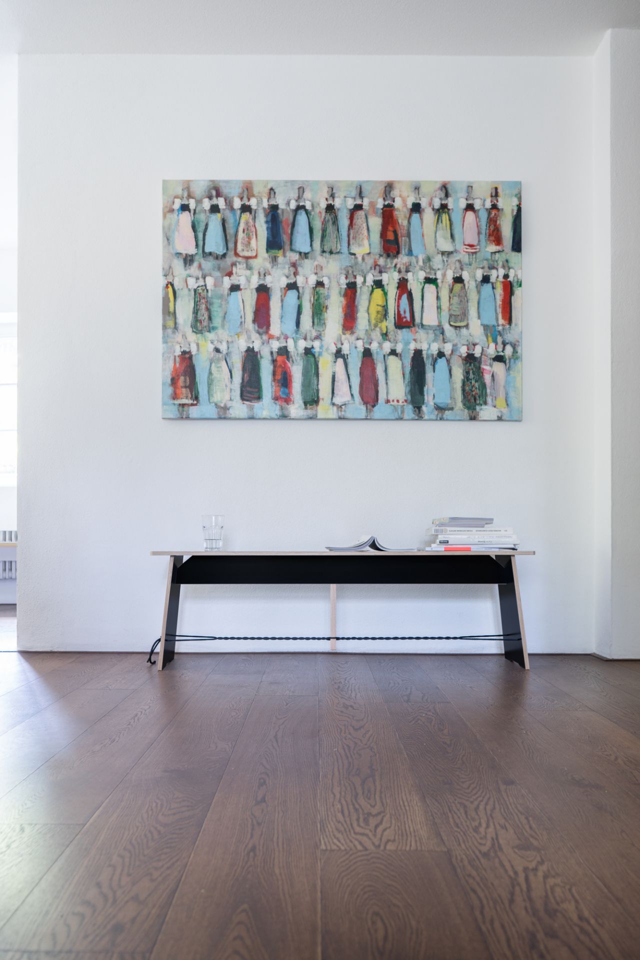 Langer Max bench 90 cm black rope red Nils Holger Moormann