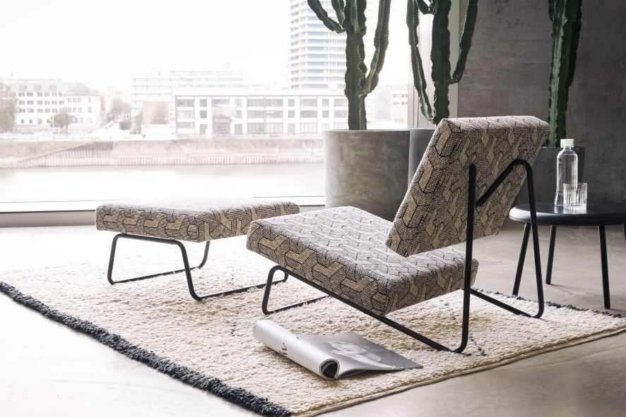 Lounge Chair Hirche armchair FABRIC LIGHT GREY / FRAME WHITE Richard Lampert SINGLE PIECES