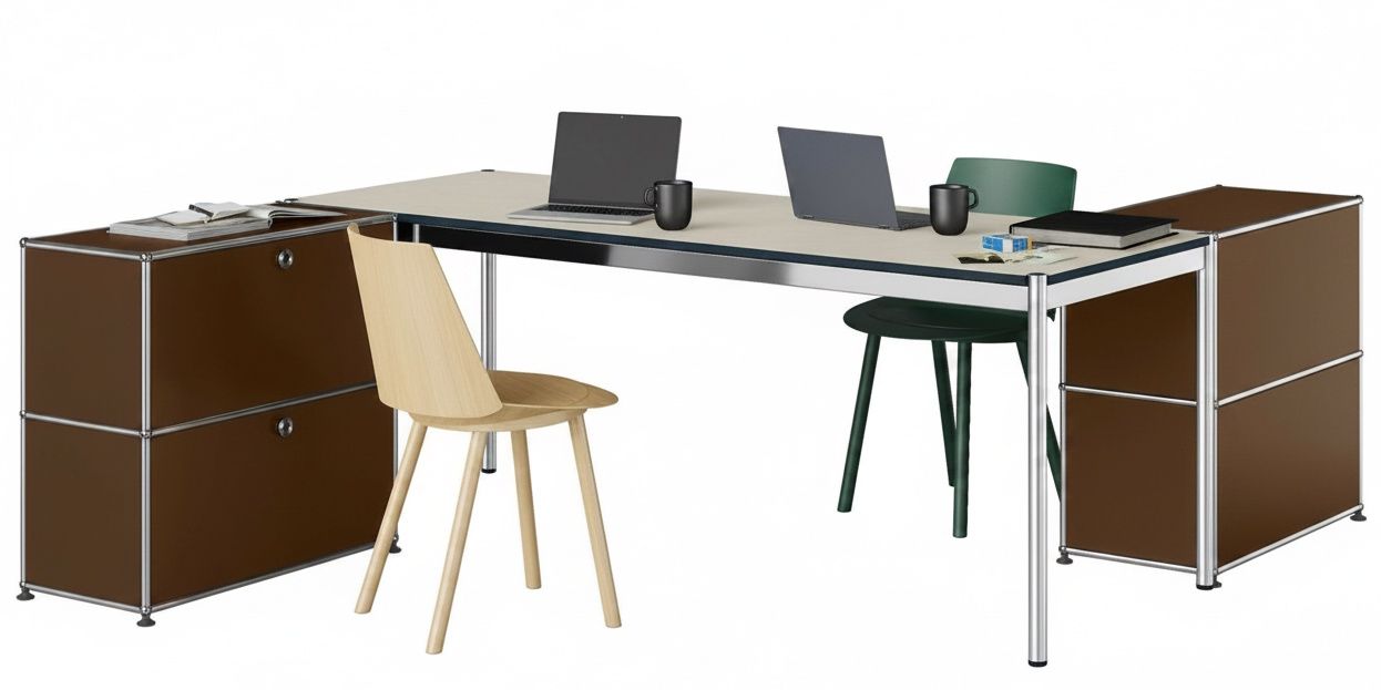 Table with storage elements USM Haller