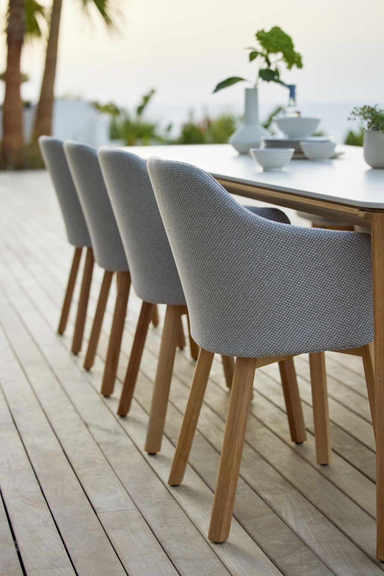 Choice Outdoor Chair Teak Frame 4 Legs Black Cane-Line