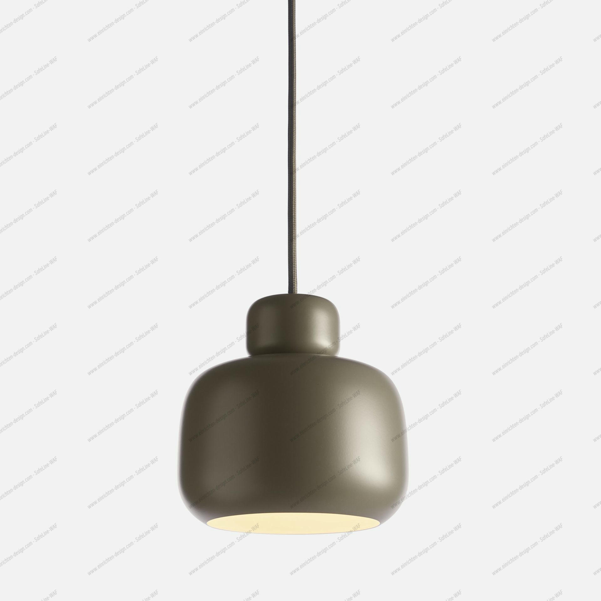Stone Pendant Lamp Small Taupe Woud Nahaufnahme der kleinen Stone Pendant Pendelleuchte von Woud in Taupe. Moderne Hängelampe.