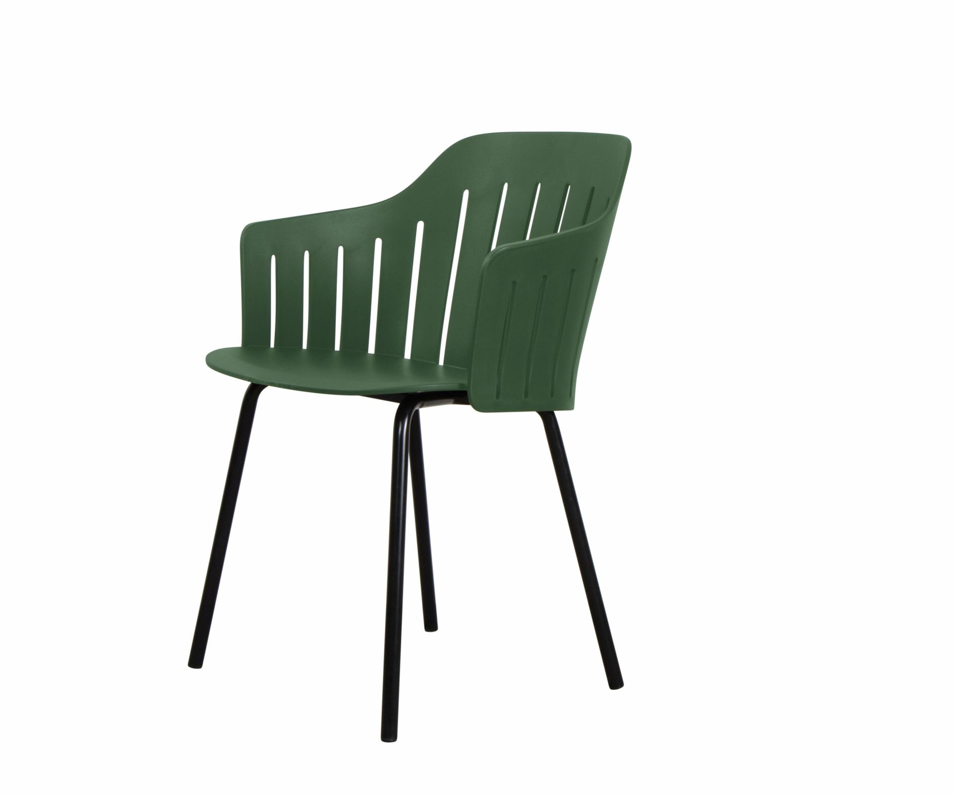 Choice Outdoor Chair Steel Frame 4 Legs Cane-Line Dark green