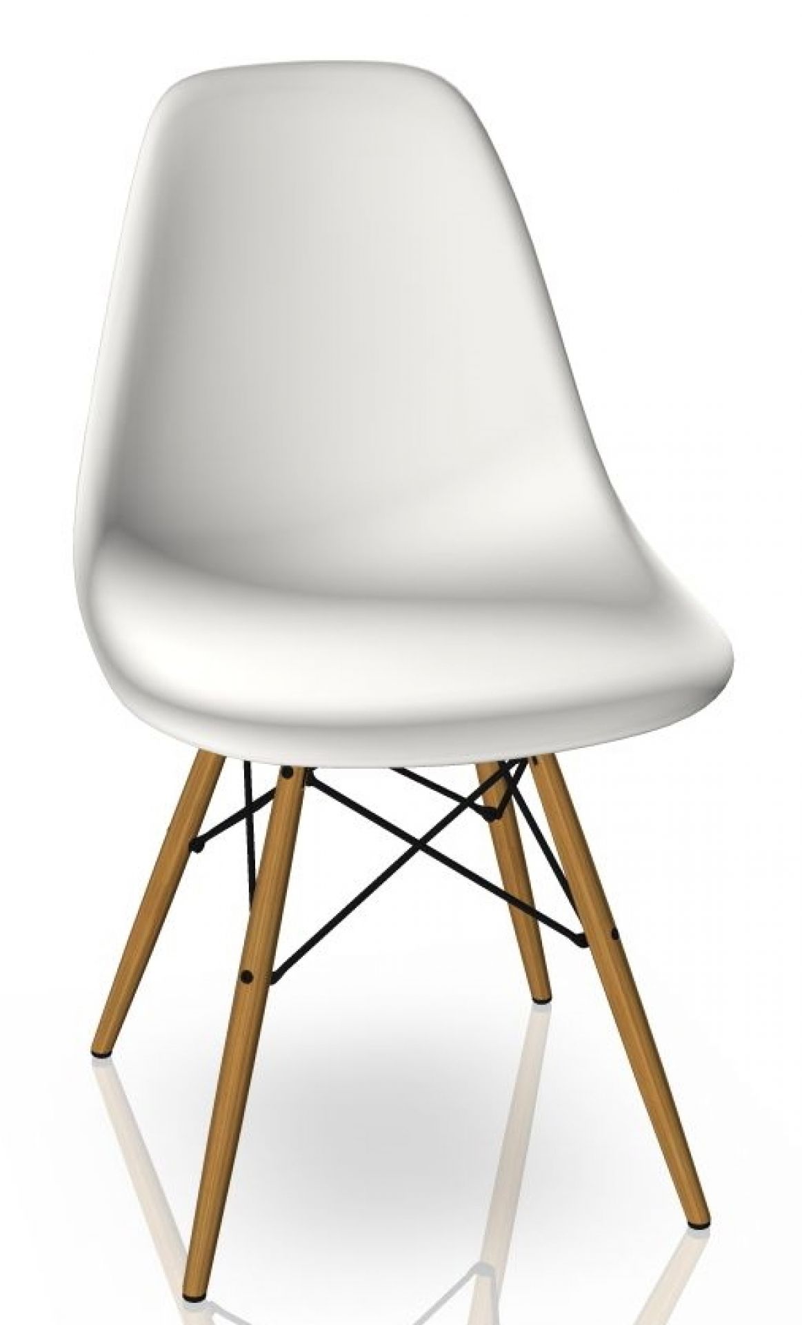 Eames Plastic Side Chair DSW Chair Vitra Ash honey color - White
