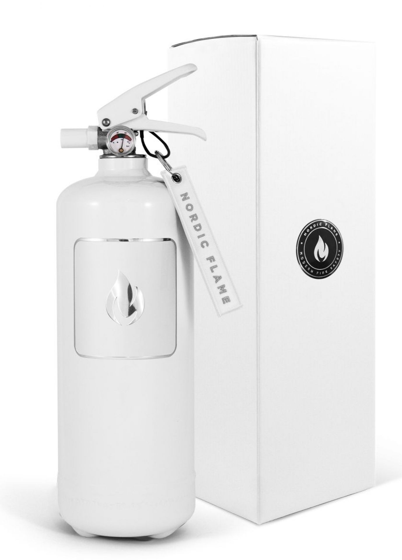 Fire Extinguisher Classic 2 Kg white - white emblem Nordic Flame SINGLE PIECES