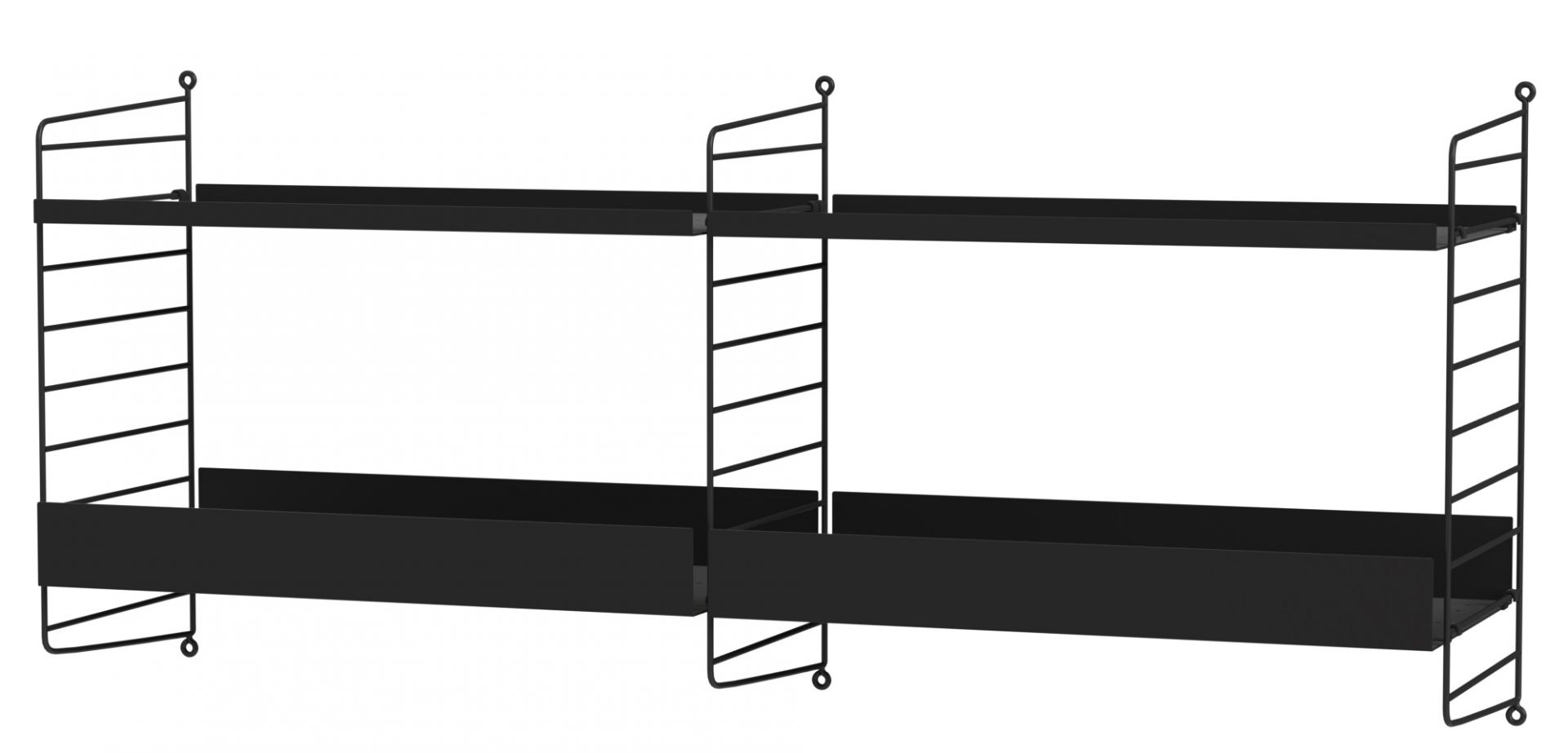 String Kitchen Wall Shelving System B String Furniture Black - Black 