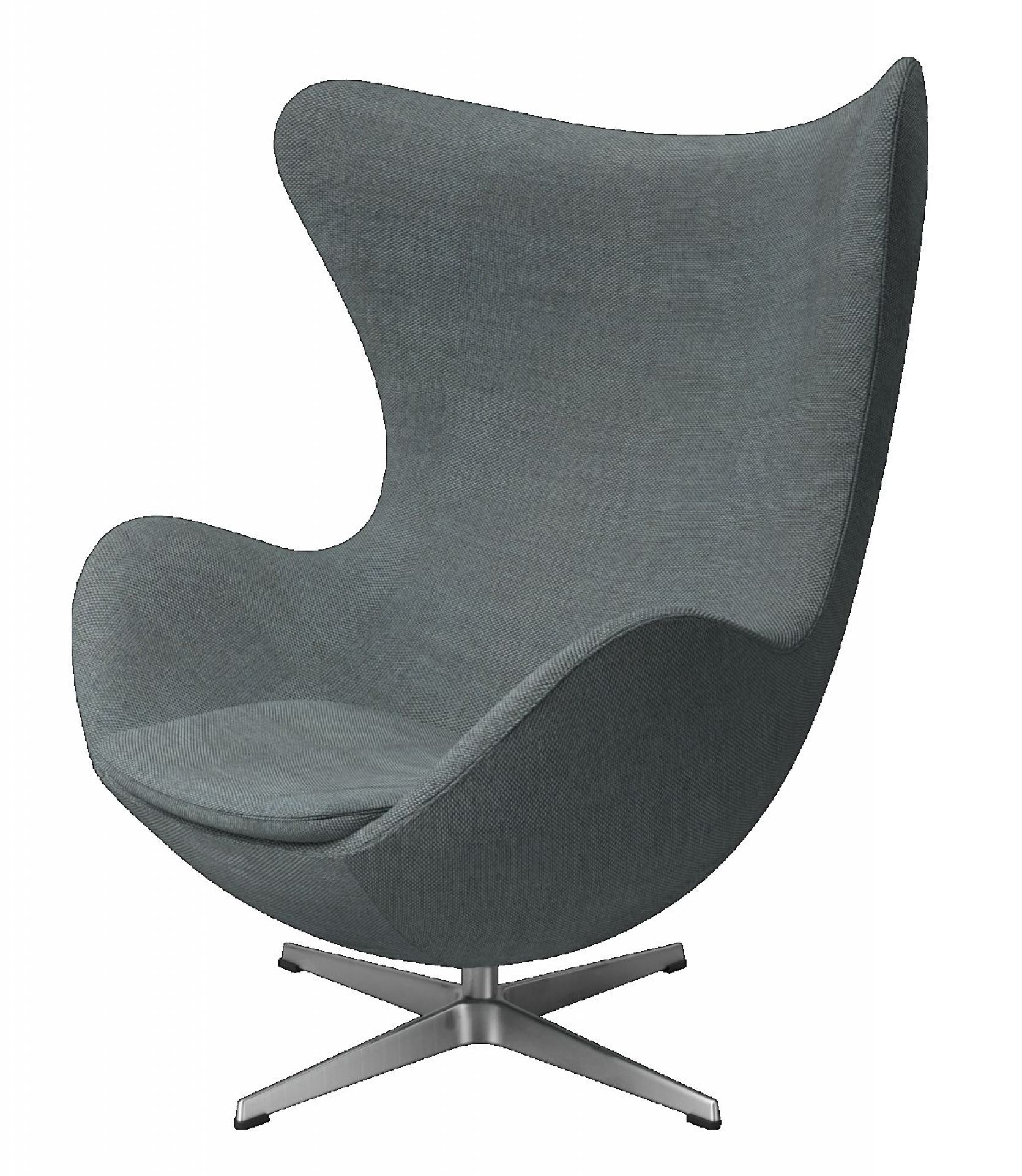 Egg Chair with Stool Re-wool Textile Fabric Light aquamarine/Nature Fritz Hansen 