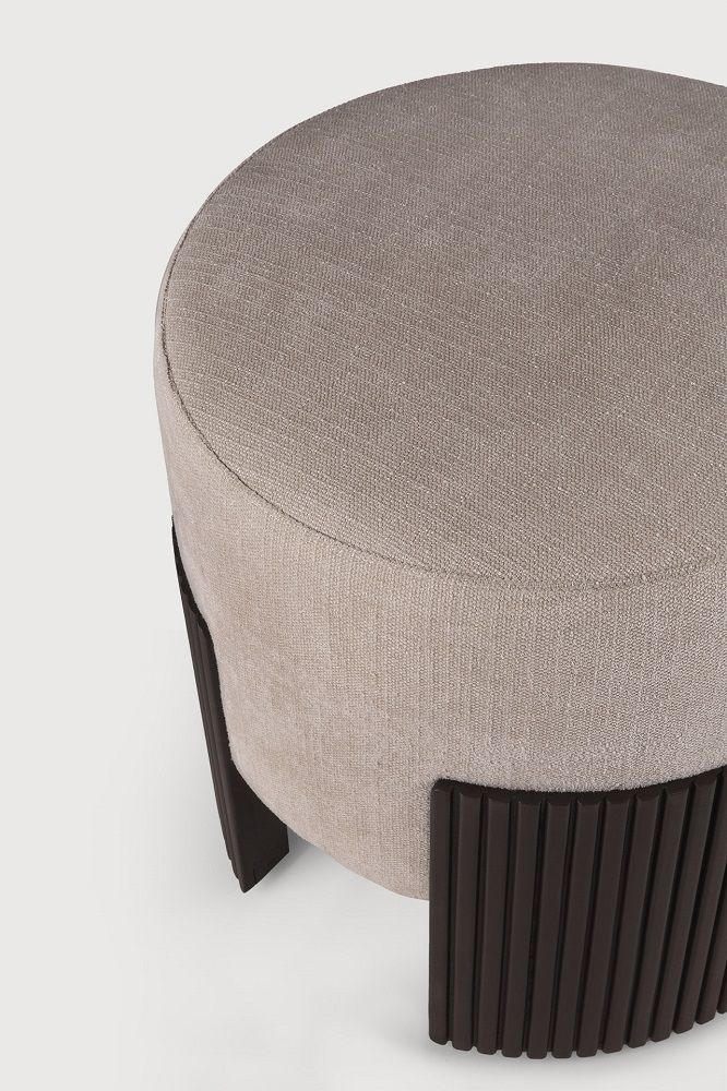 Roller Max Stool Mahogany Dark Brown / Fabric Rice Ethnicraft