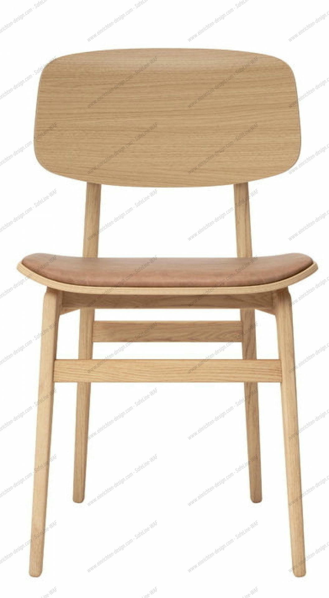 NY11 New York Dining Chair Upholstered Norr11 Natural oak Dunes Leather Camel