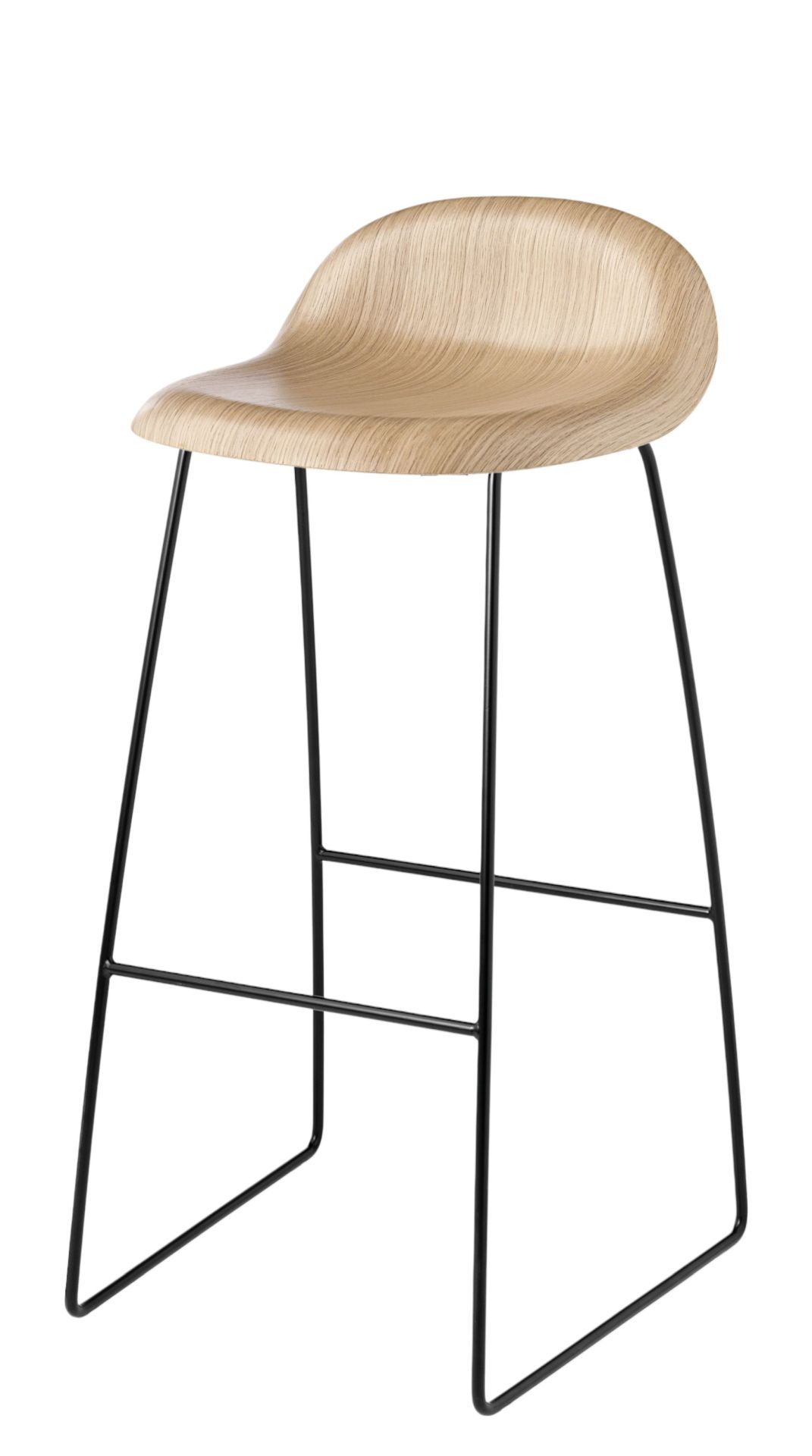 3D Barstool 75 Wood - Sledge Base Gubi