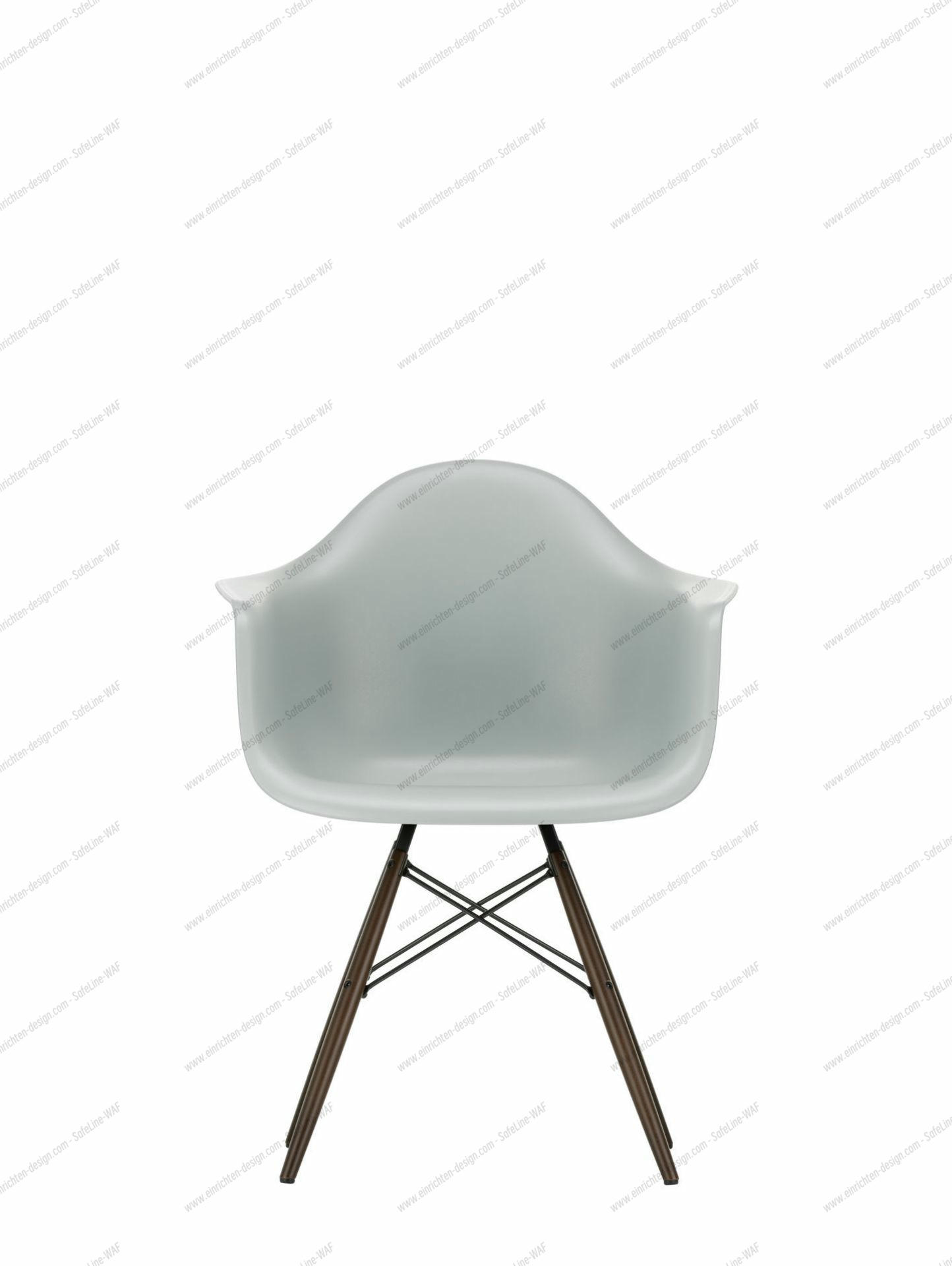 Eames Plastic Arm Chair DAW Chair Vitra Maple yellowish - Rust orange