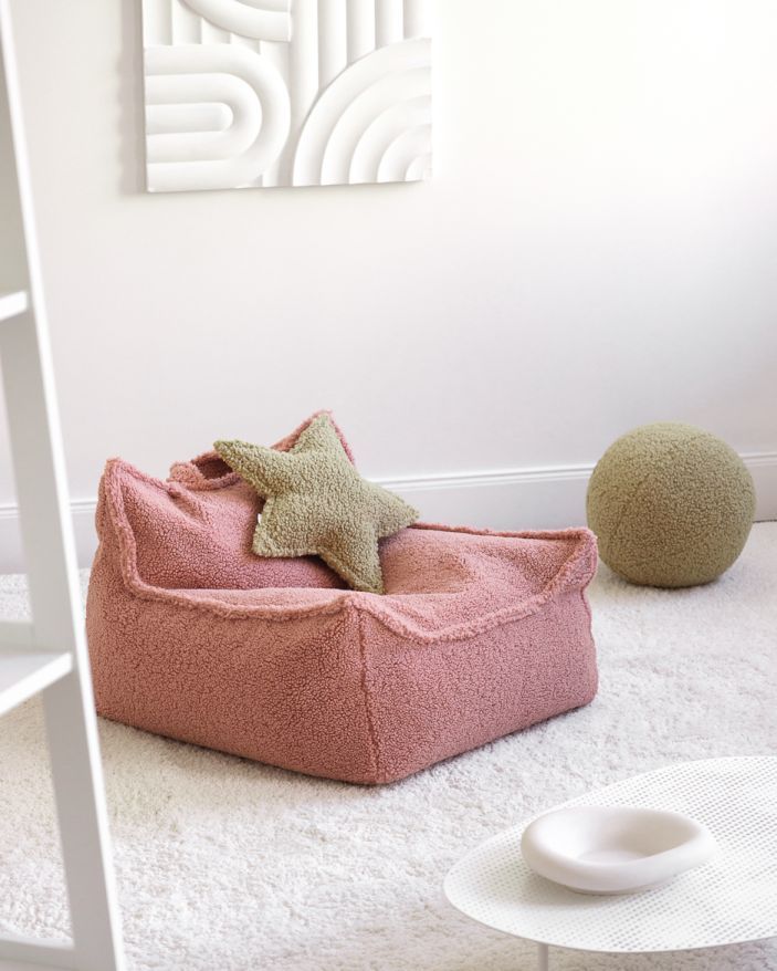 Children's beanbag armchair Teddy fabric Guava Wigiwama