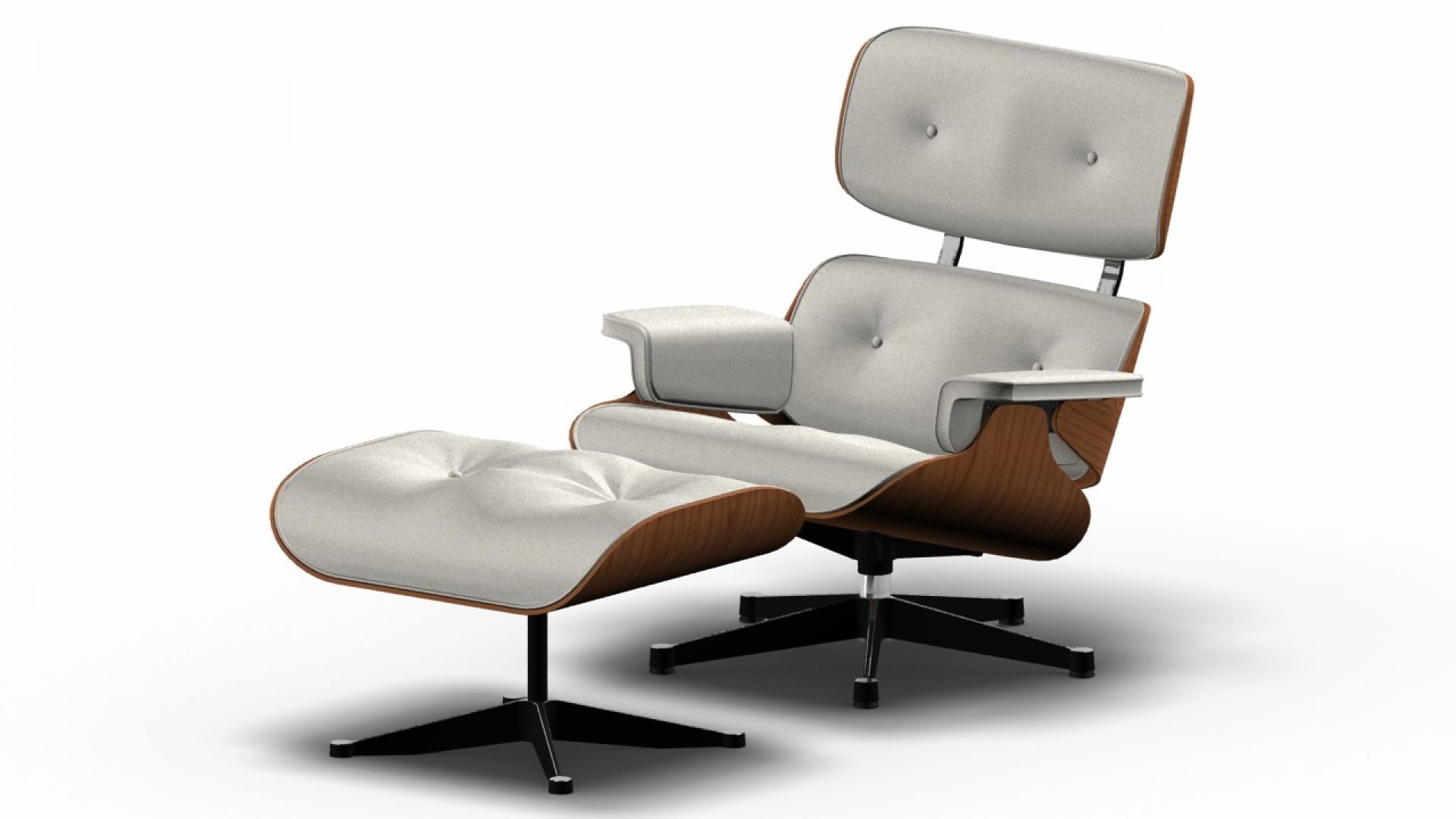 Eames Lounge Chair Ottoman Sessel Vitra Premium Snow Amerikanisch Poliert Seiten Schwarz Premium Snow Polished Sides Black American Cherry 412 133 00 72 Premium Snow