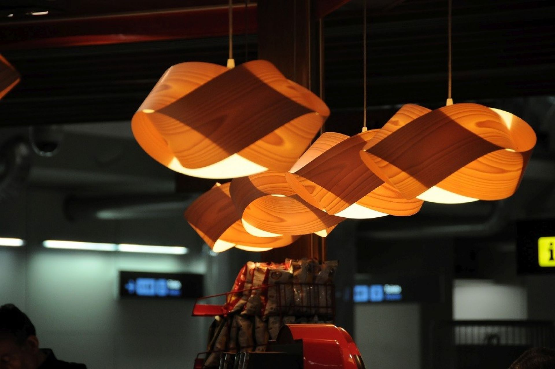 Nut Suspension Pendant Lamp Cable and Canopy in Black Shade in Orange LZF Lamps