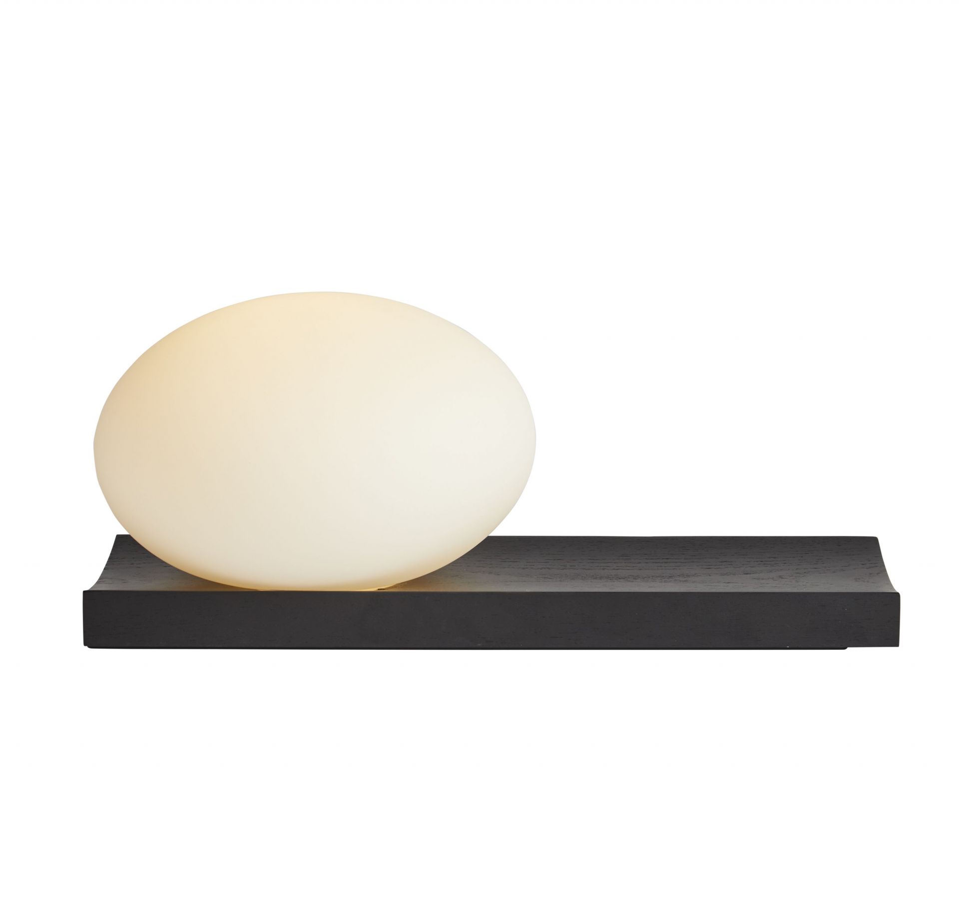 Dew Table and Wall Lamp Ash Black Lacquered Woud