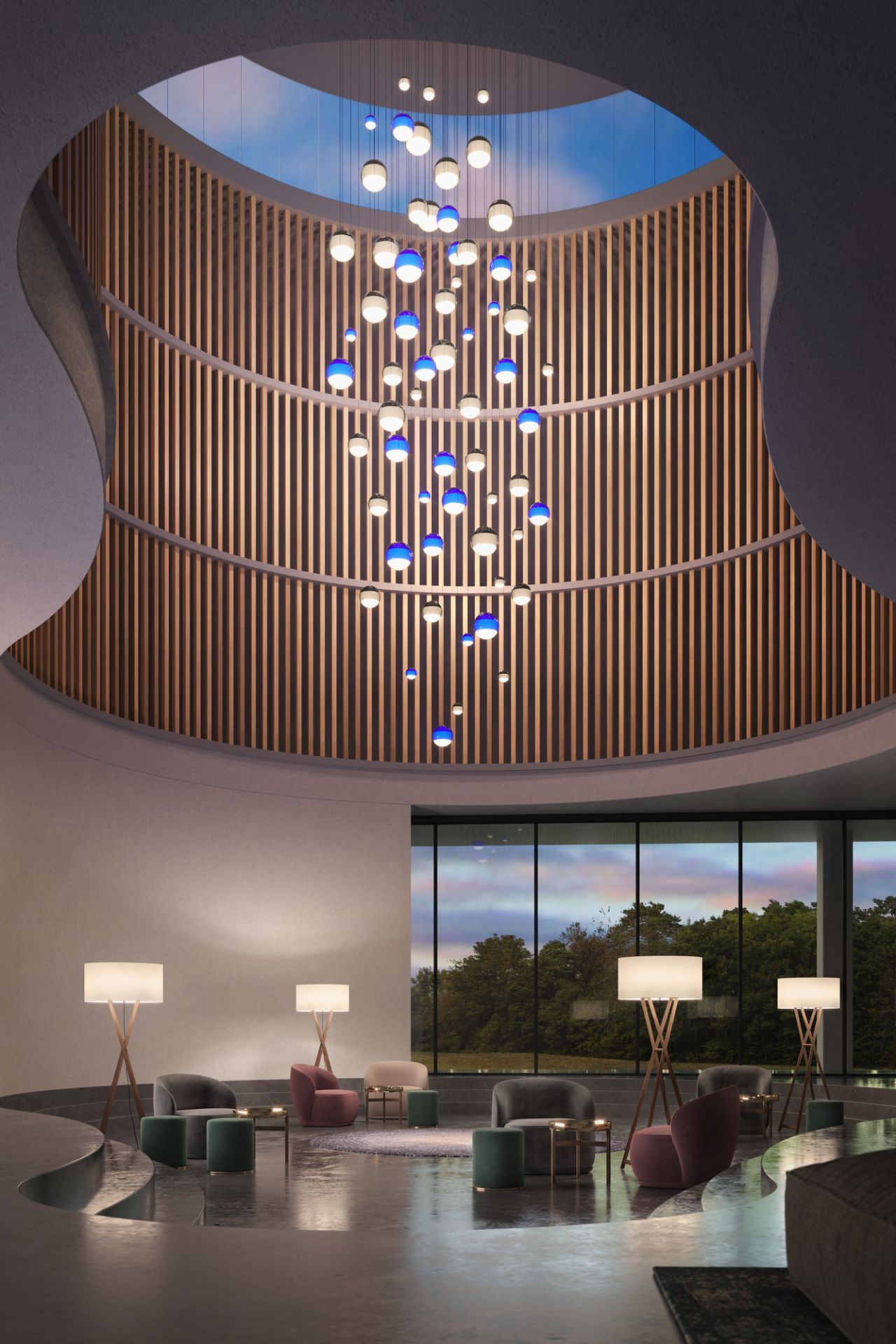 Dipping Light 20 LED Pendant light Marset green