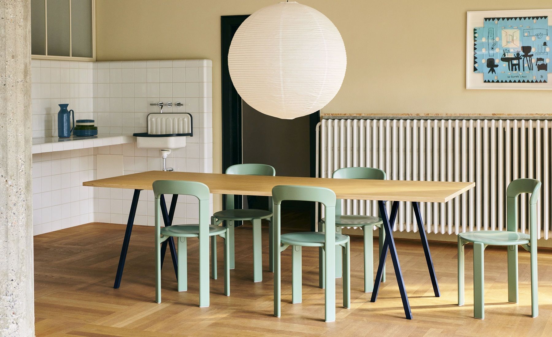 Loop Stand Table Inclusive Support Table / Dining Table 250 Hay