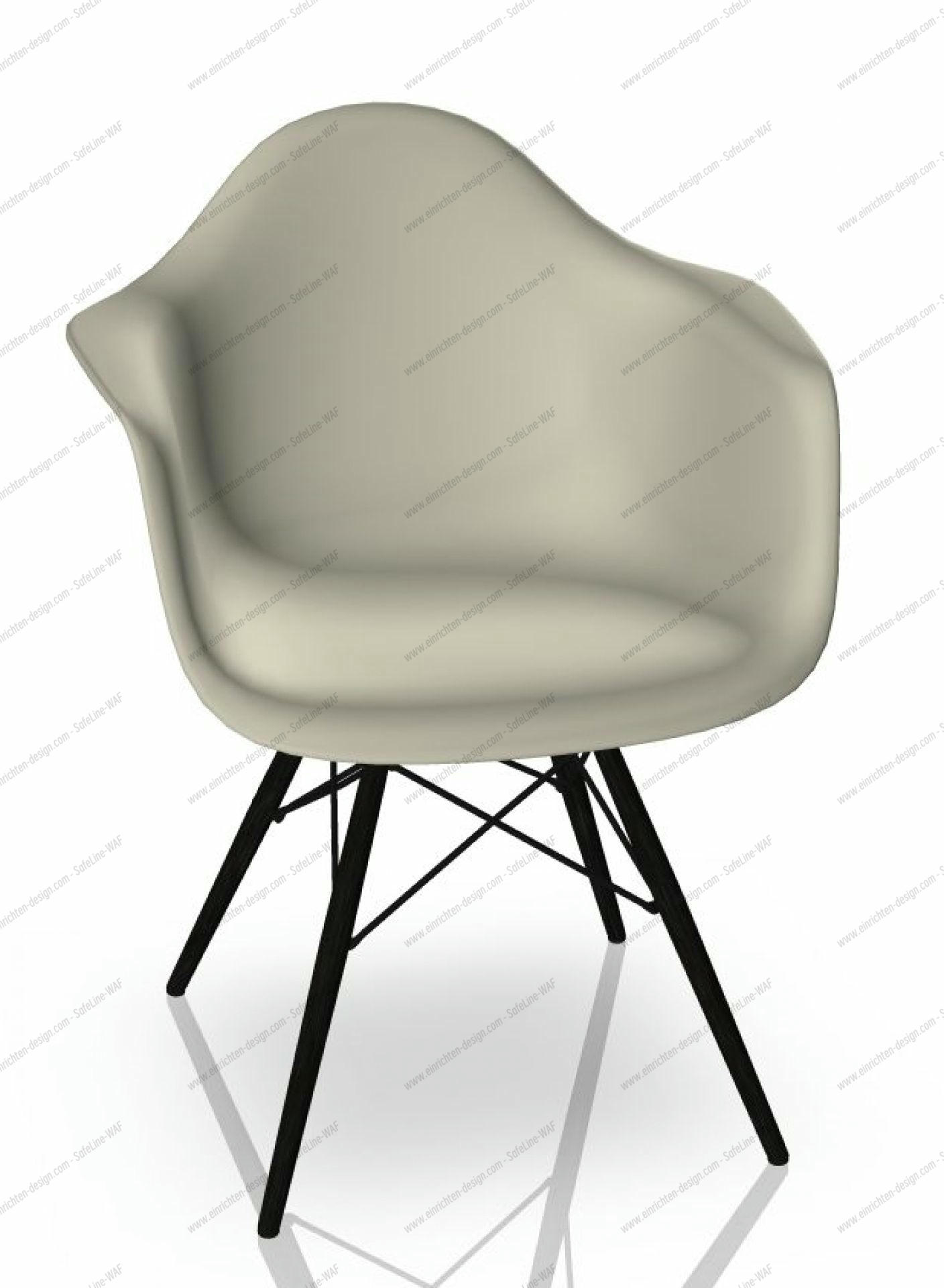 Eames Plastic Arm Chair DAW Chair Vitra Maple black - Pebble