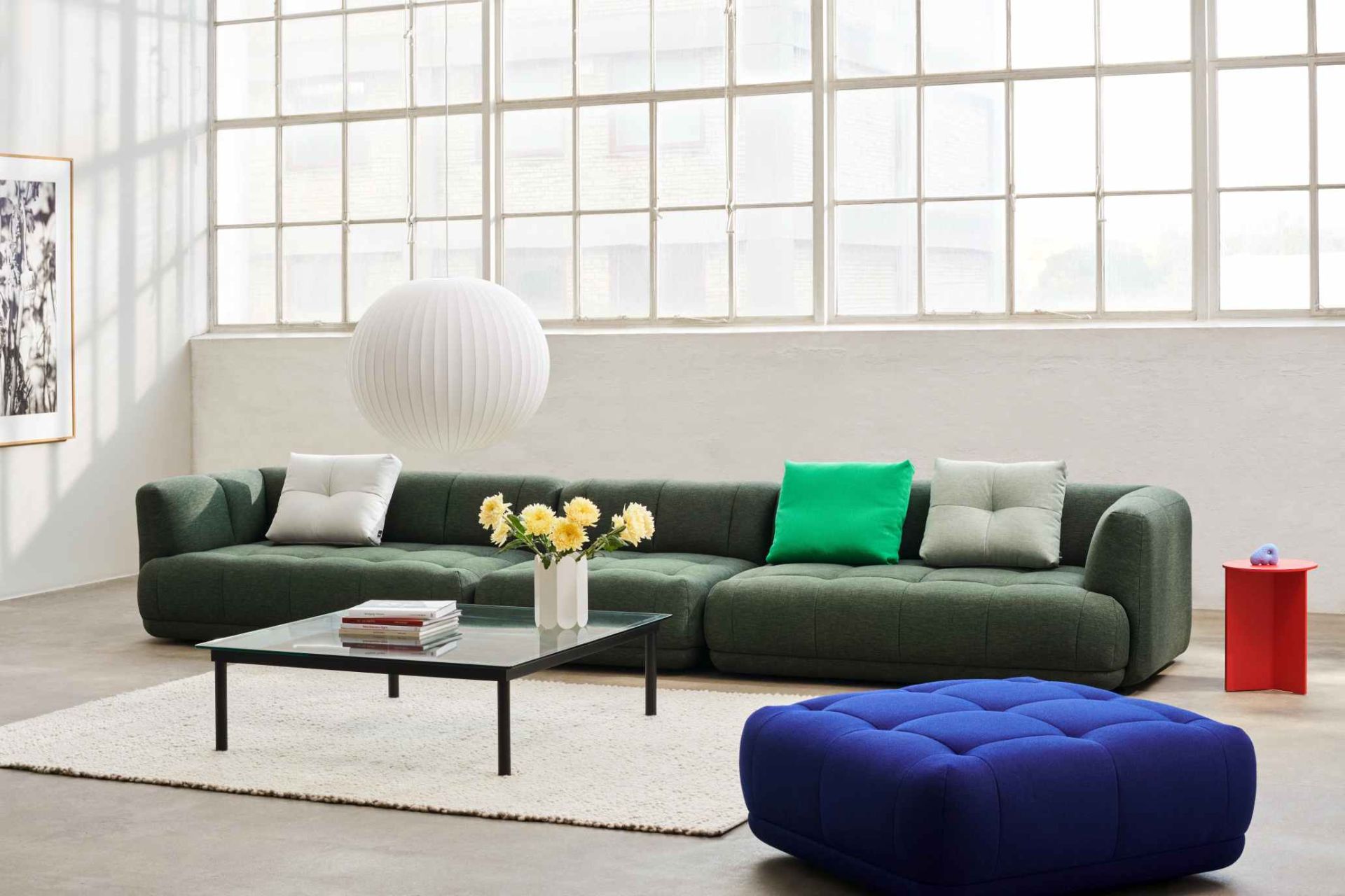 Quilton Ottoman Stool Hay
