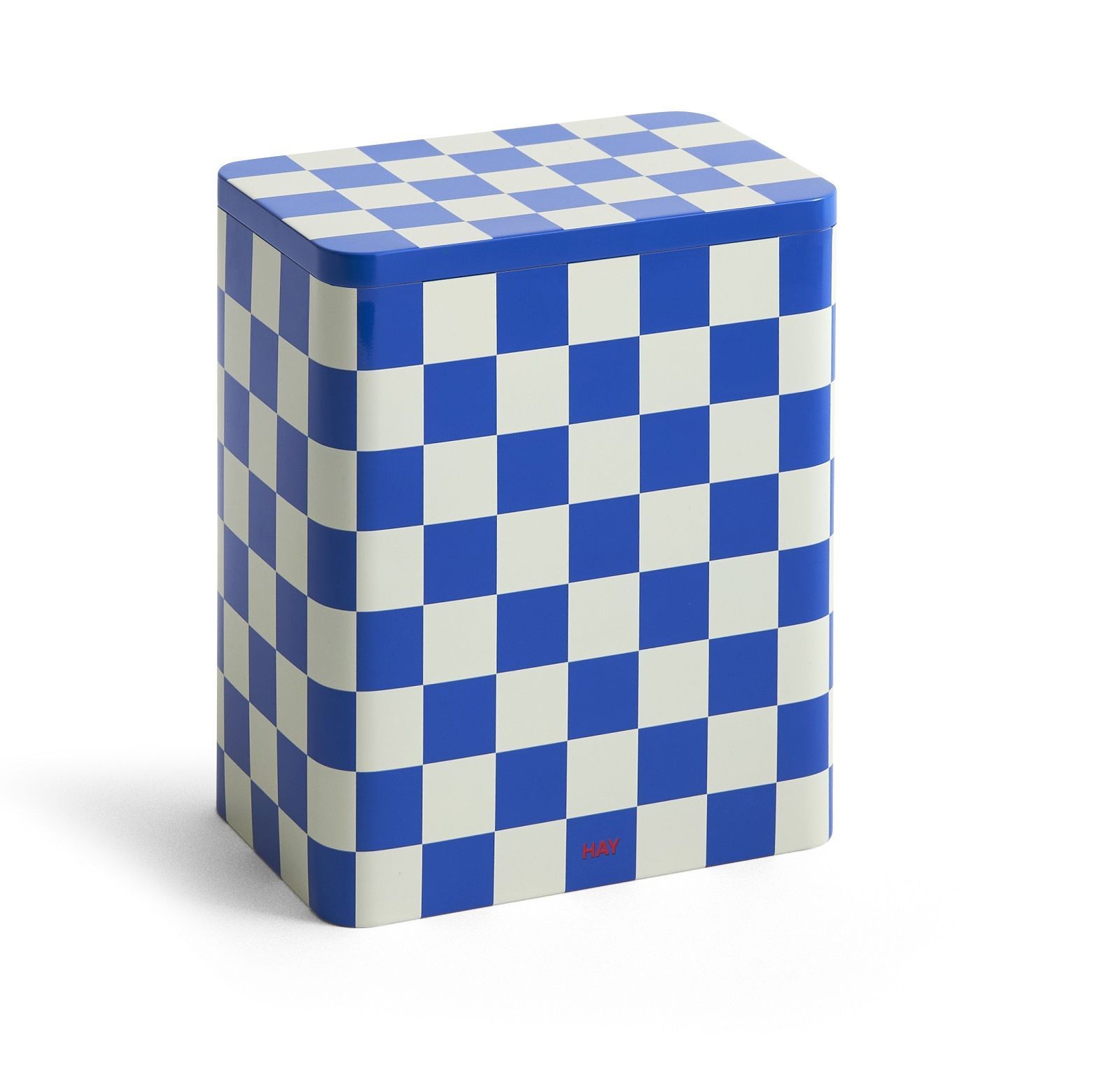 Tin Container Storage Box Blue Hay