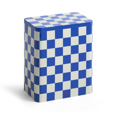 Tin Container Storage Box Blue Hay