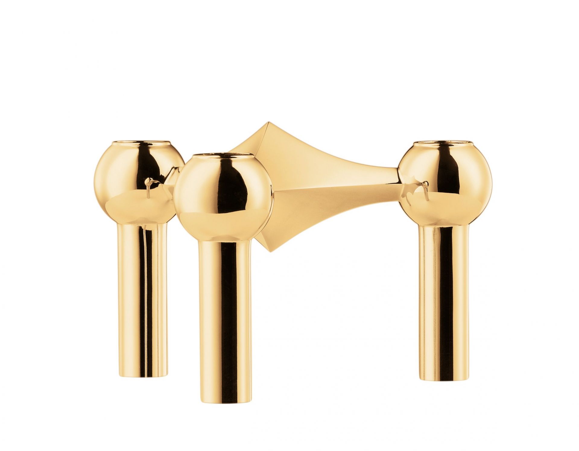 Candle holder set of 3 Brass Stoff Nagel