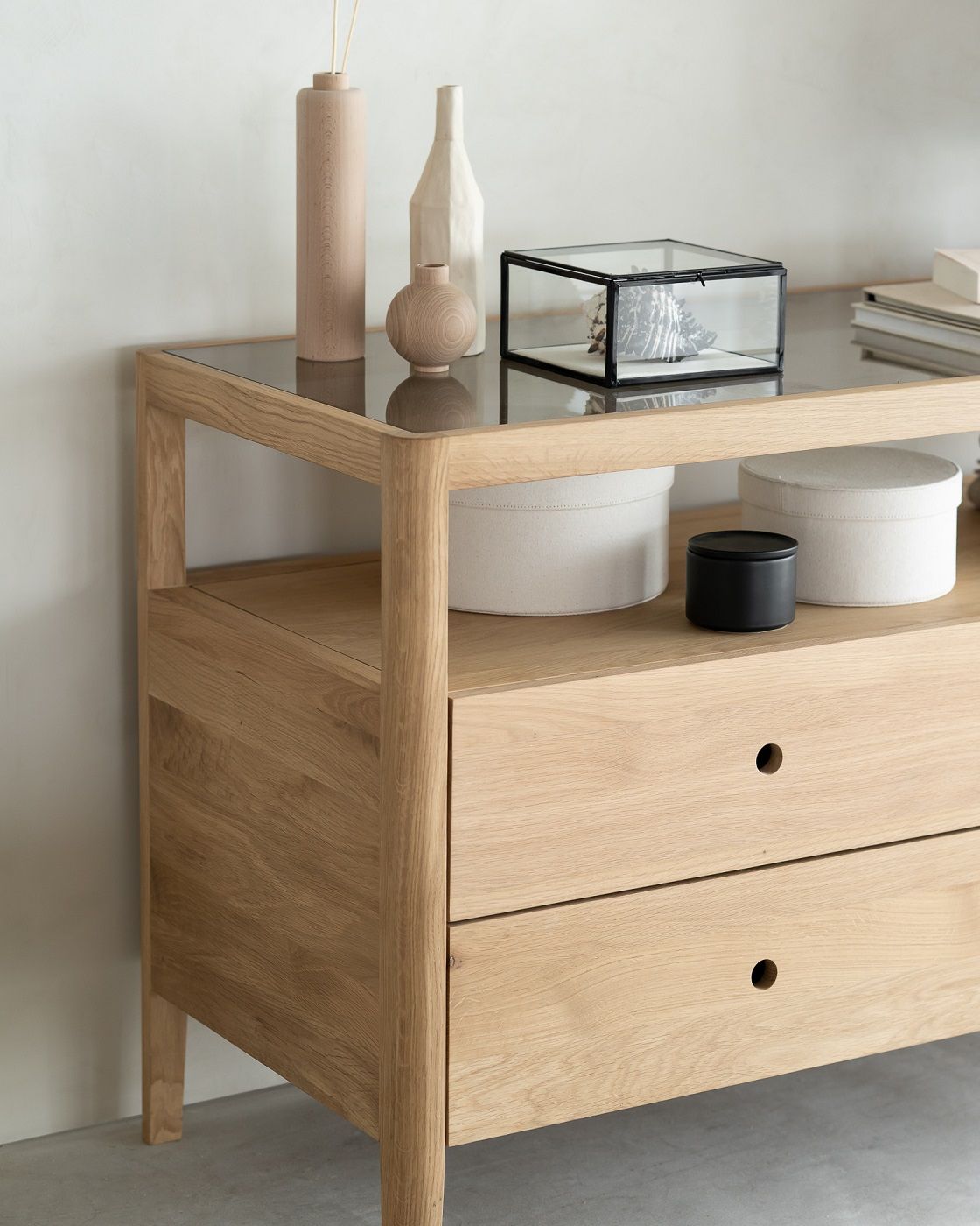 Spindle Chest of 4 Drawers Oak Ethnicraft