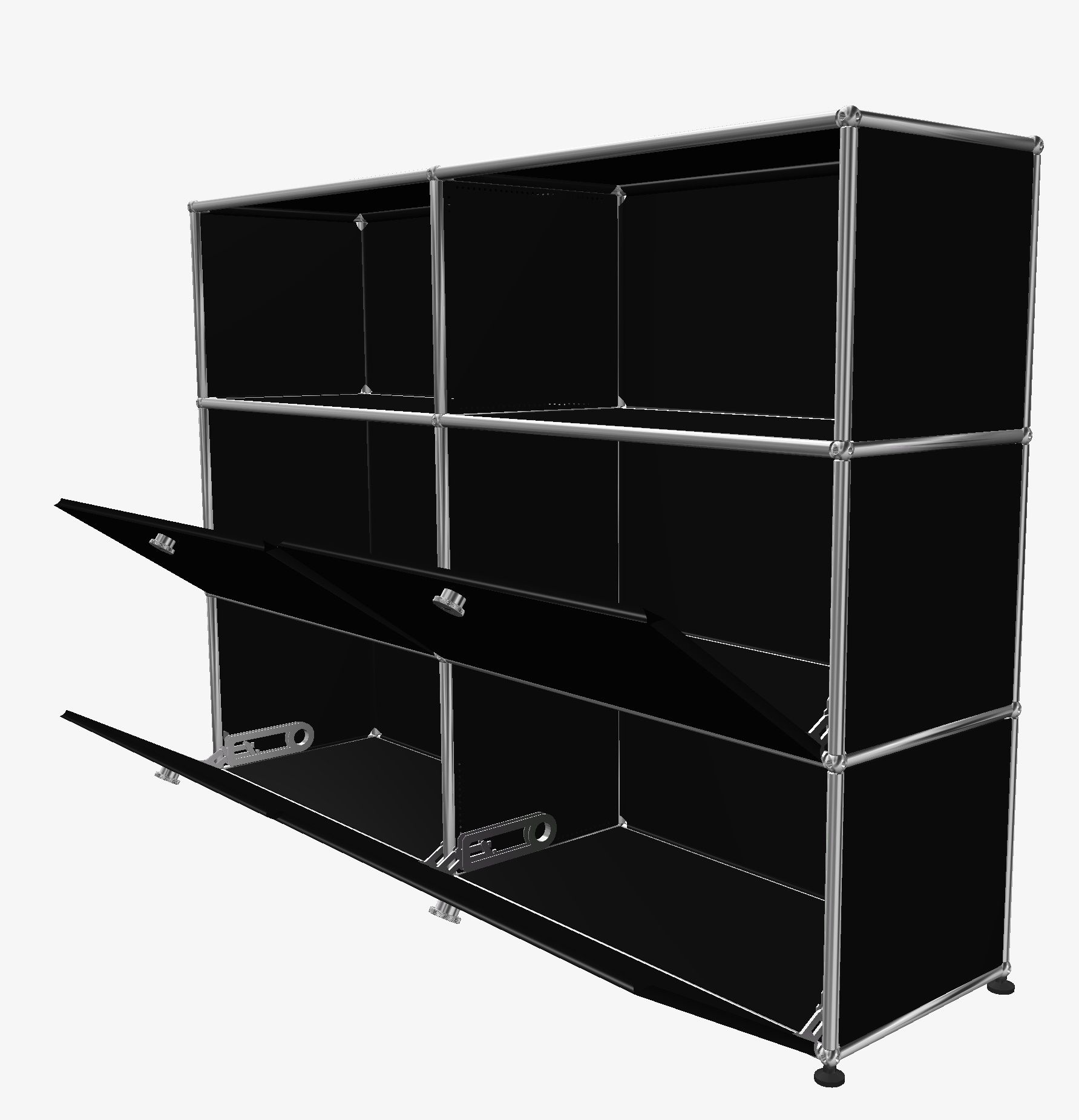 USM Haller Highboard 4 Flaps / 2 Open Graphite black - FAST DELIVERY     