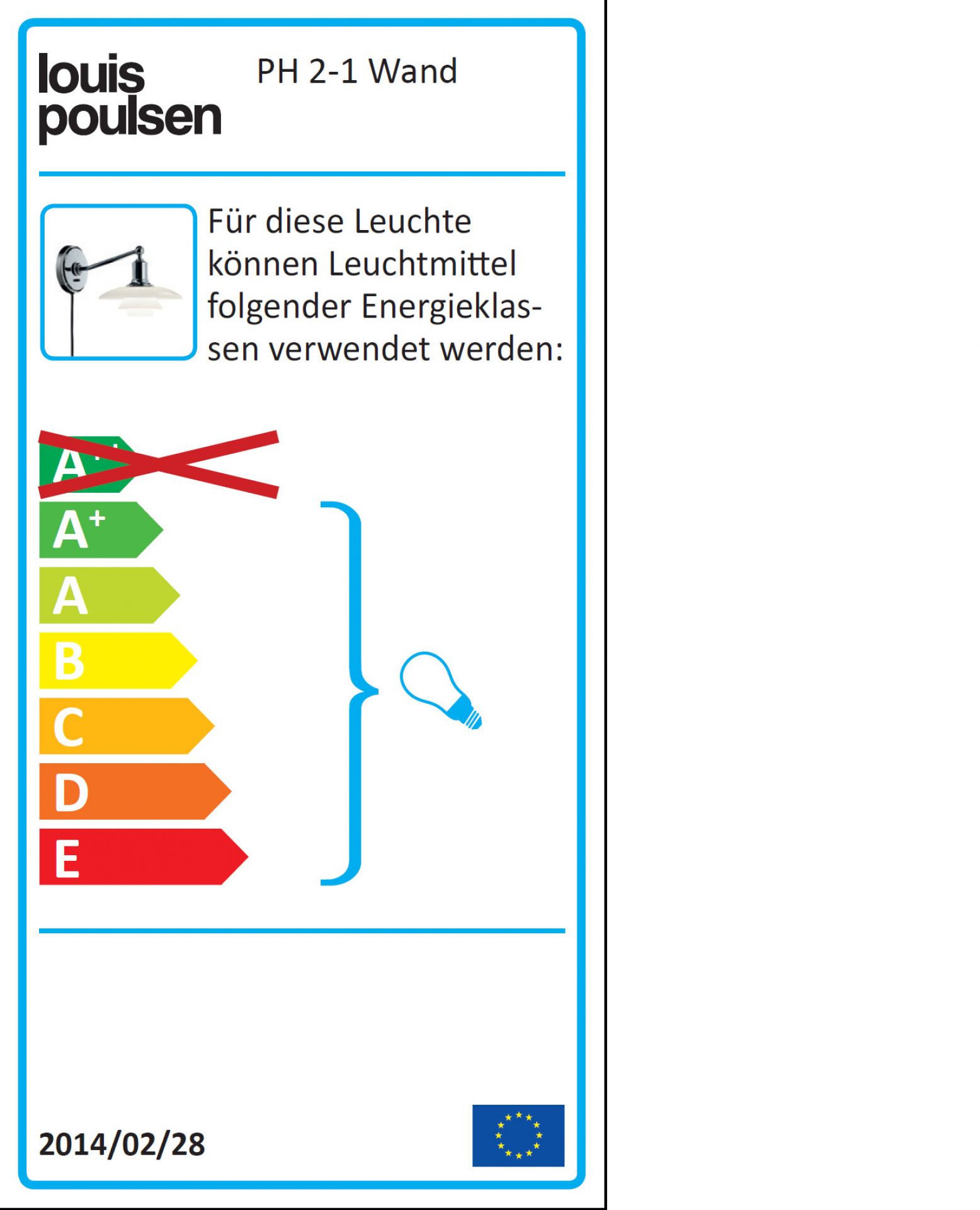 PH 2/1 Wall Lamp Louis Poulsen