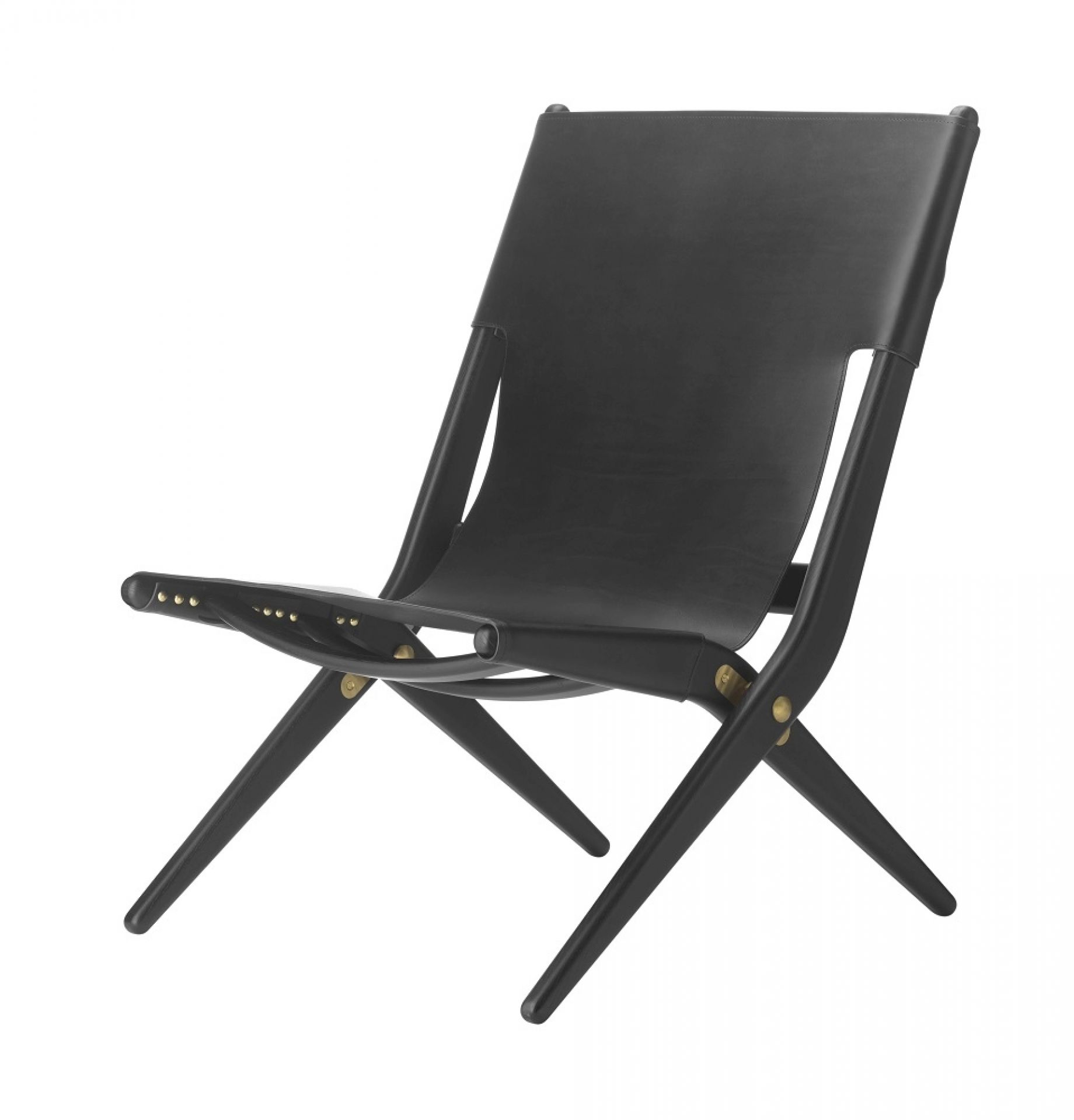 Saxe Chair black stained oak - black leather by Lassen