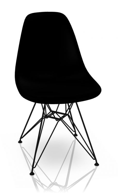 Eames Plastic Side Chair DSR Chair Vitra Black-Low Black