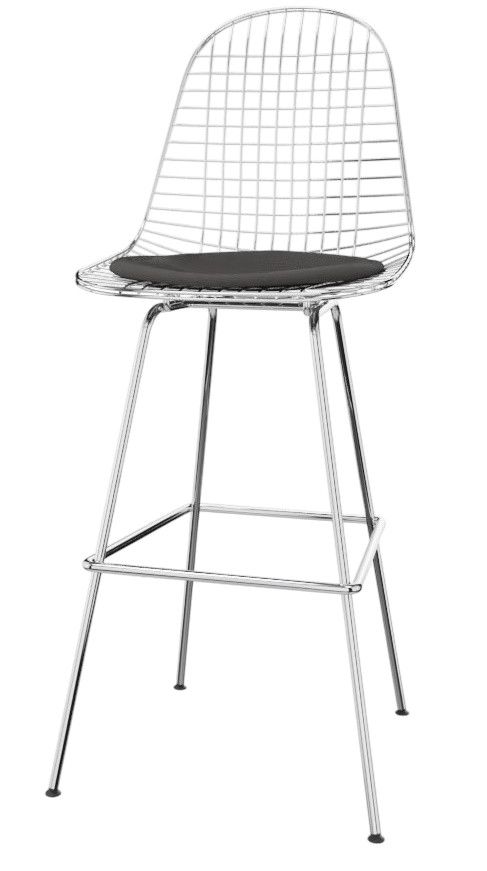 Eames Wire Bar Stool Medium with seat cushion Vitra 