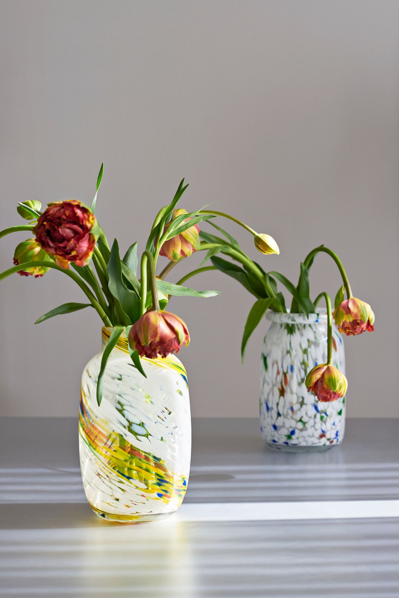 Splash Vase M White Dot Hay SINGLE PIECES