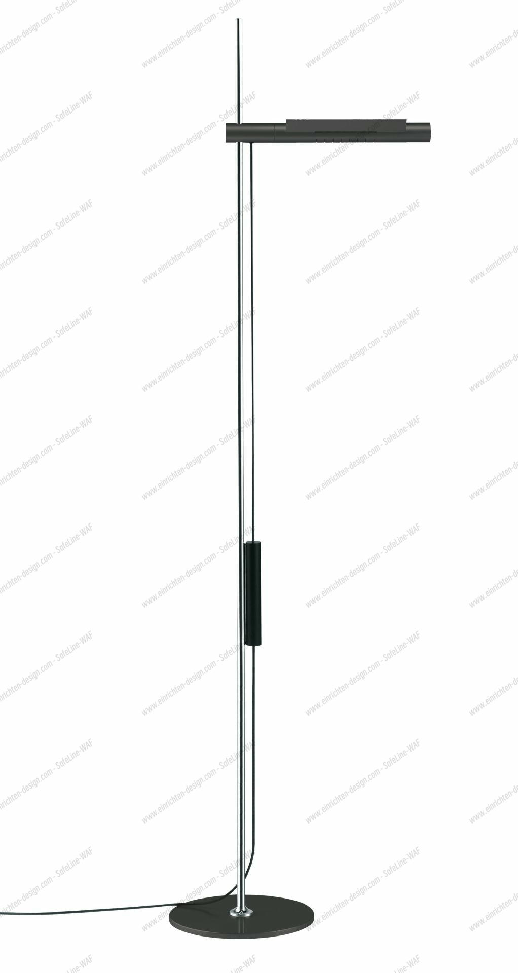 Schwarze HALO LED Stehleuchte von Baltensweiler, moderne Designlampe mit minimalistischem Stil für Wohnräume.