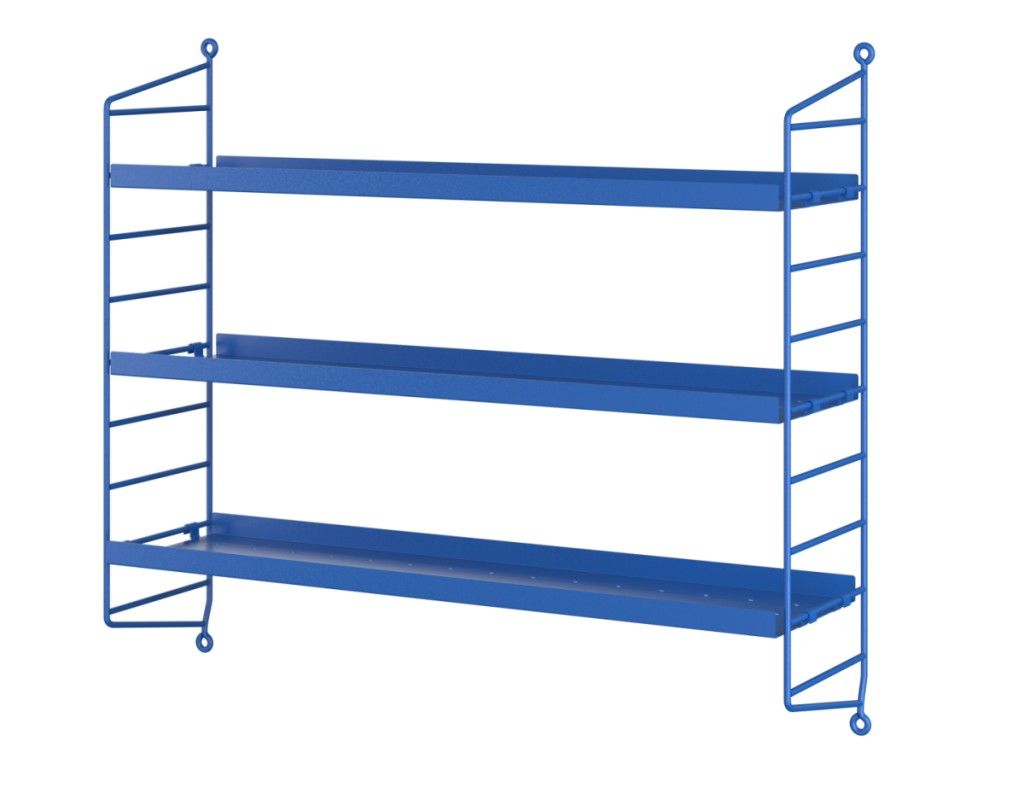 String Pocket Metal Shelf BLUE String Furniture SINGLE PIECES